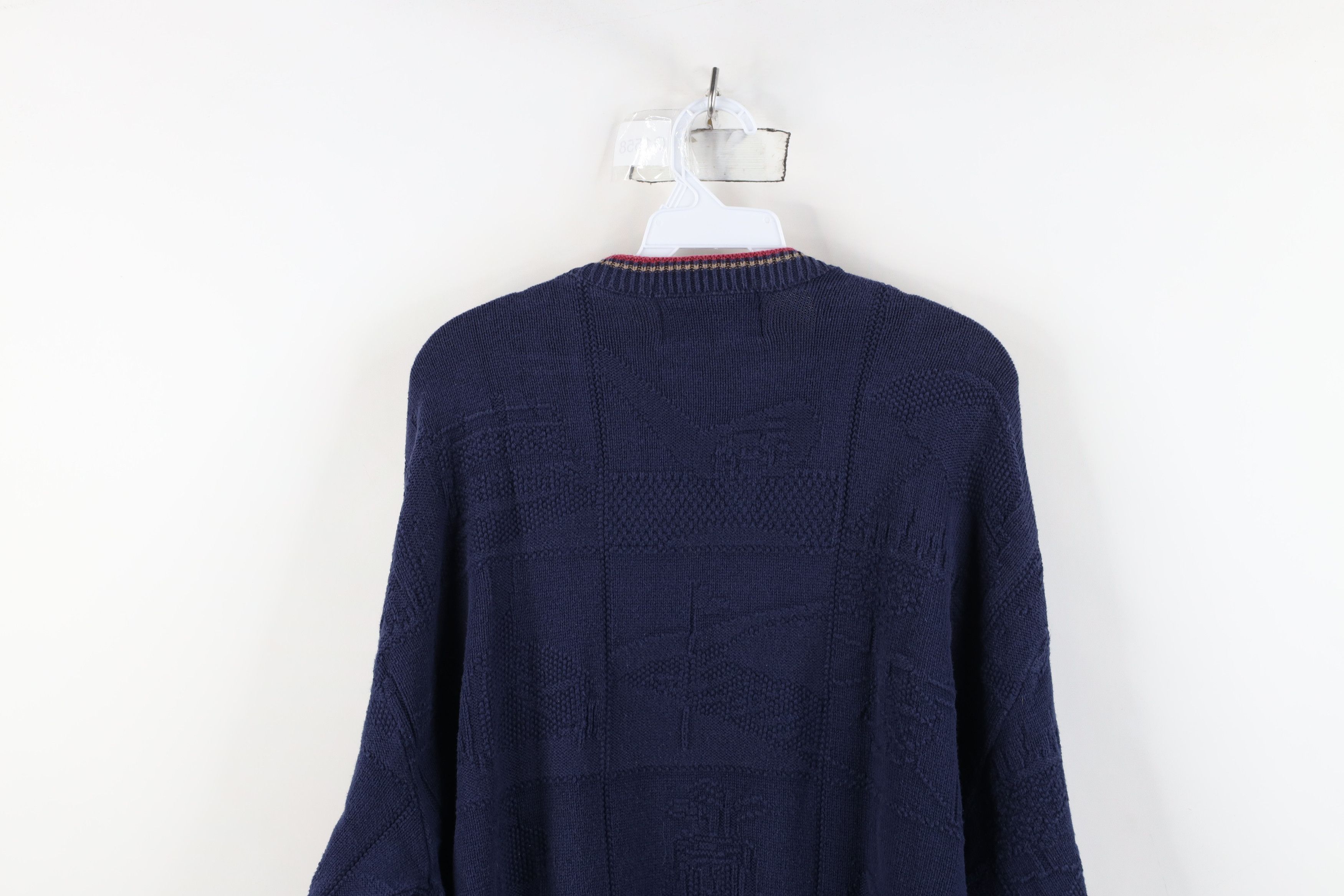 Vintage Vintage 90s Streetwear Over Print Cotton Knit Sweater USA Size US XXL / EU 58 / 5 - 12 Thumbnail