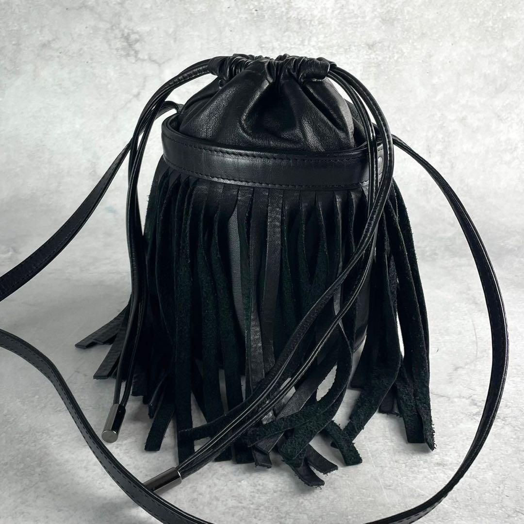 Yohji Yamamoto Yohji Yamamoto +NOIR 20SS Fringe Shoulder Bag Leather Black Size ONE SIZE - 1 Thumbnail