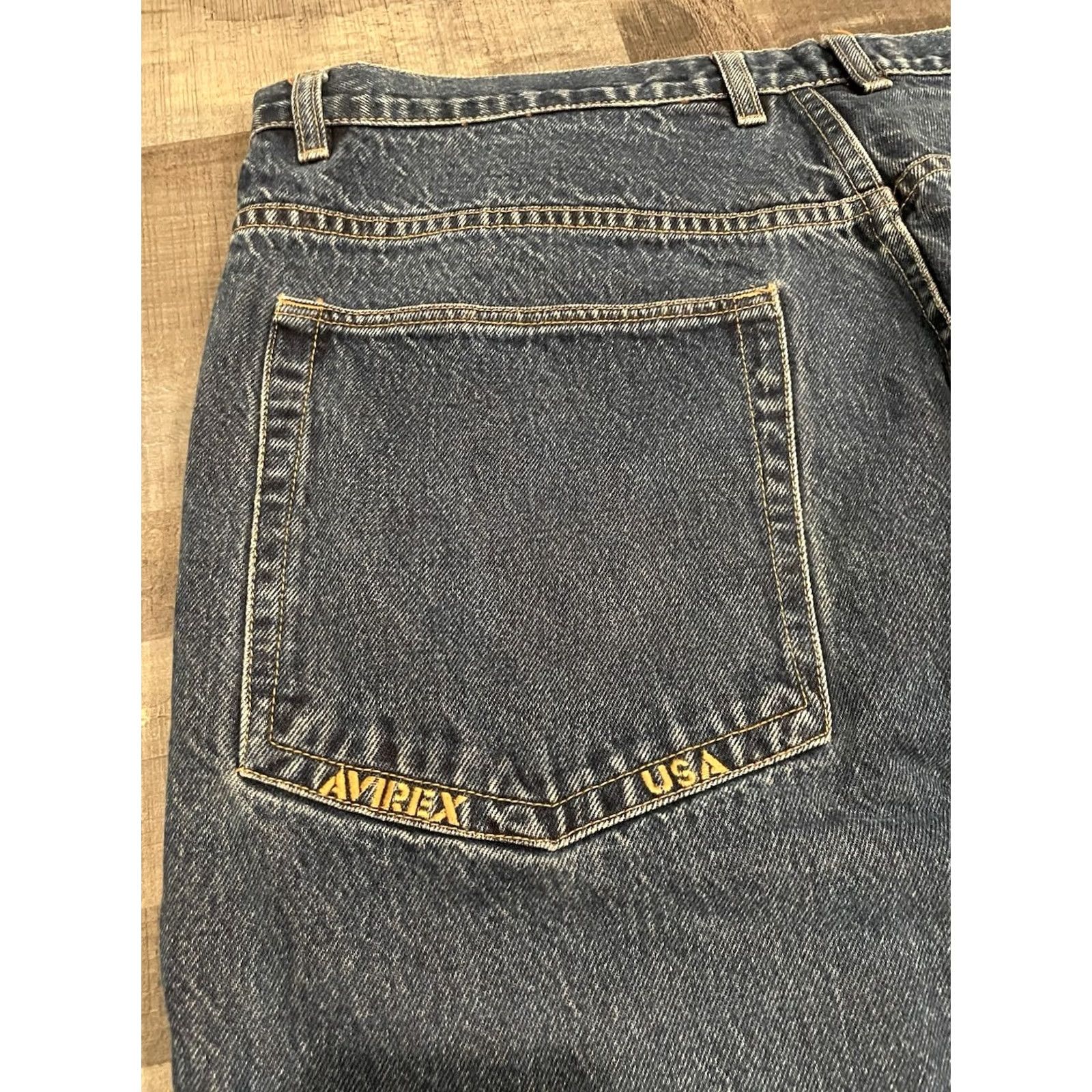 Avirex Vtg Avirex Jeans Men Size 42 (40x32) Baggy Embroidered Y2K 90s Wide Leg (F518) - Vintage Denim Size US 42 / EU 58 - 3 Thumbnail