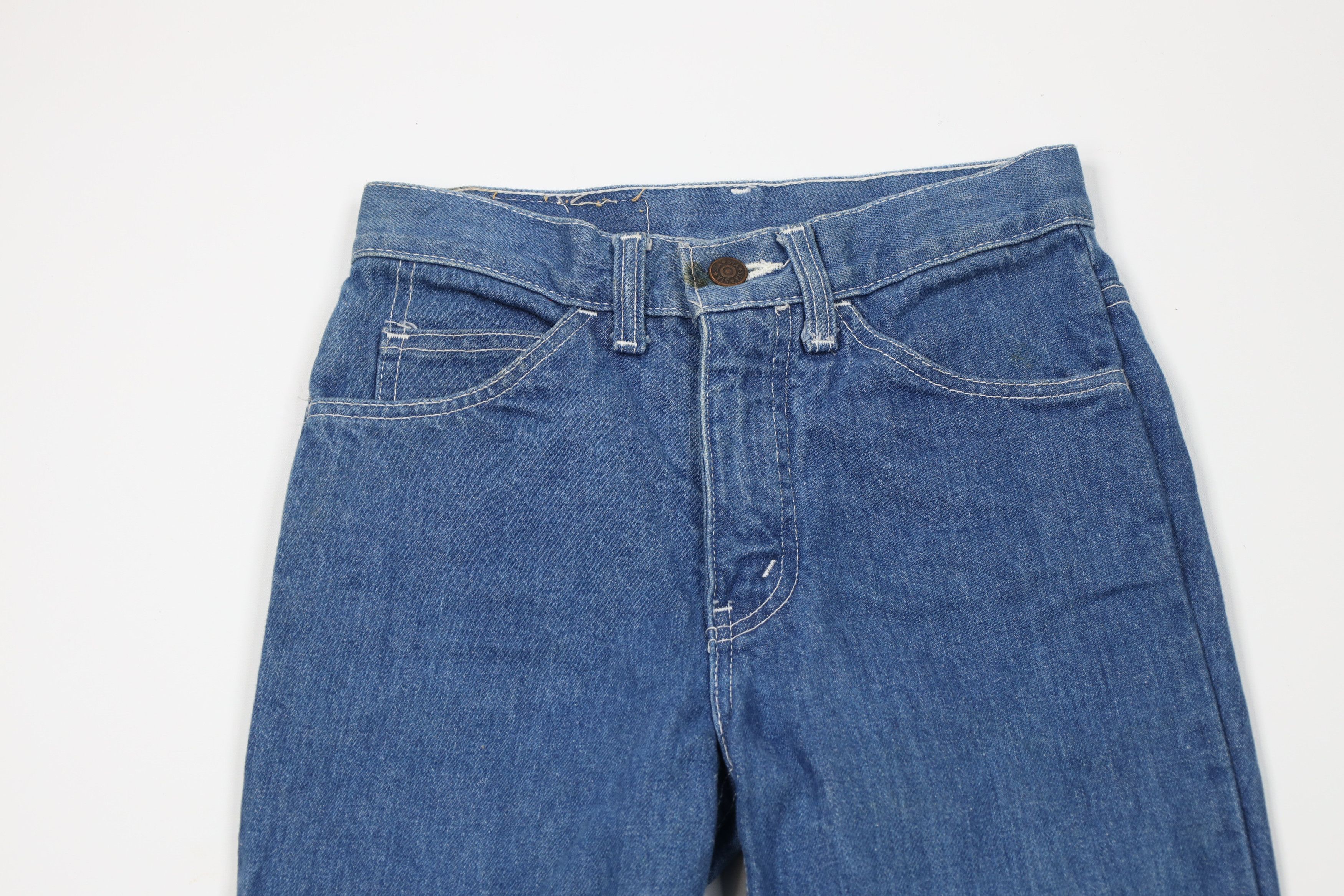 Vintage Vintage 70s Streetwear Flared Wide Leg Denim Jeans Blue Size 26" / US 2 / IT 38 - 2 Thumbnail