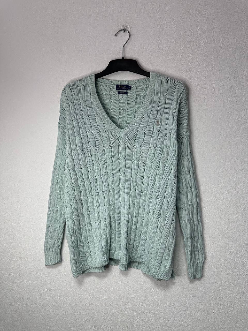 Polo Ralph Lauren Polo Ralph Lauren Cable Knit Sweater Mint Pima Cotton S Y2K Size S / US 4 / IT 40 - 1 Thumbnail