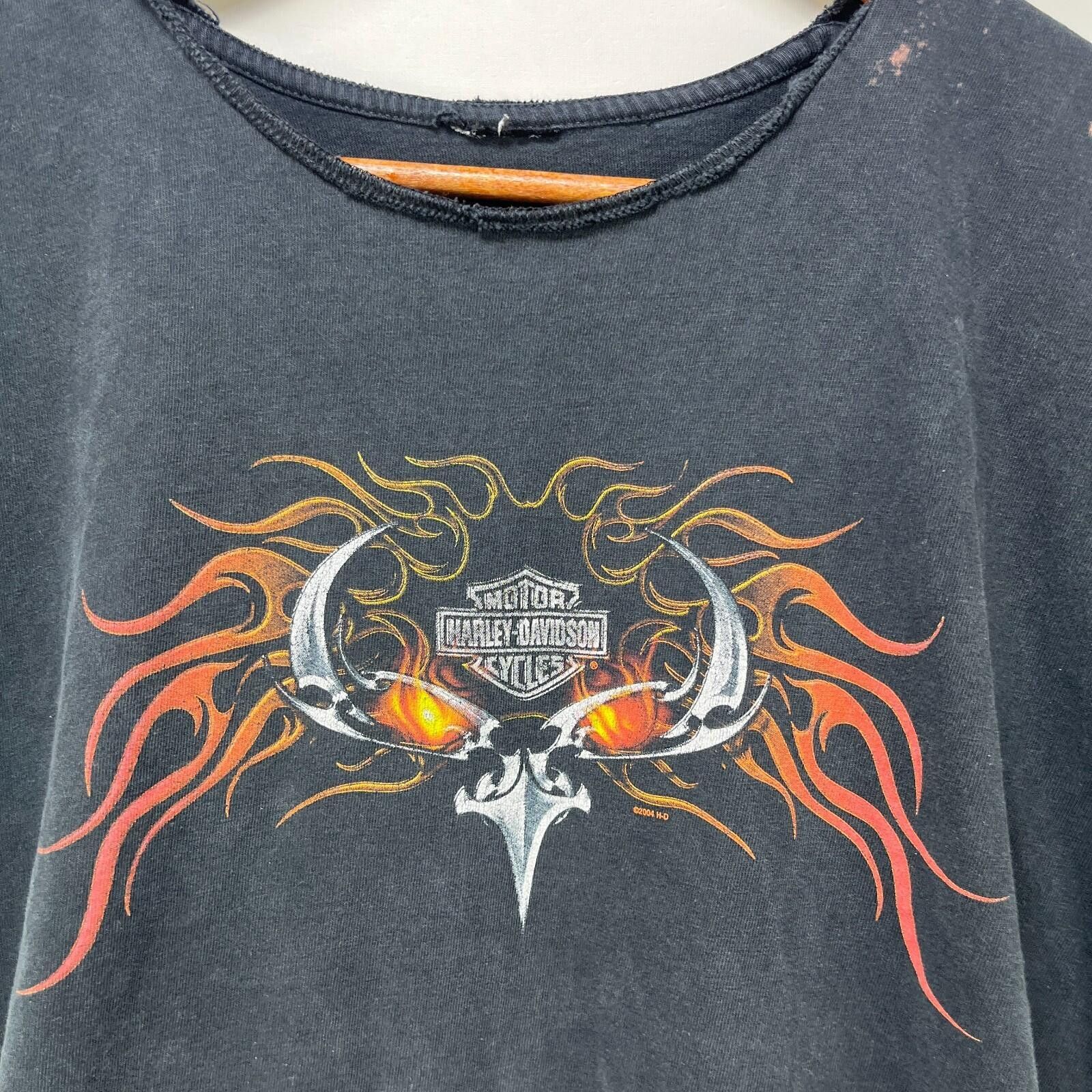 Harley Davidson Vintage Harley Davidson Flames Sun Faded Sleeveless Shirt XL Size US XL / EU 56 / 4 - 3 Thumbnail