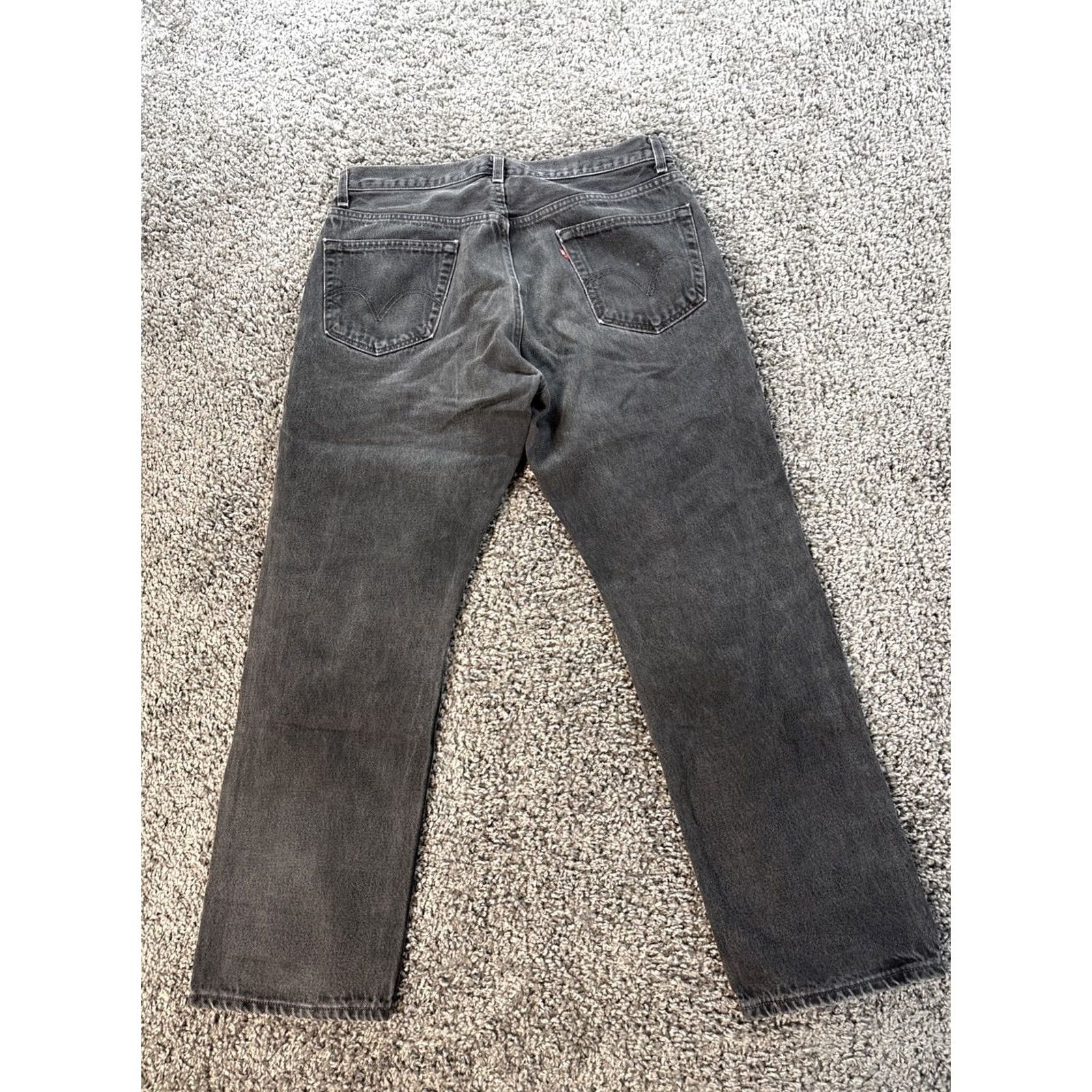 Levi's VINTAGE Levi’s 505 Jeans Mens 36x28 Black Distressed Grunge 90s Y2K Jeans Straight Men Size US 36 / EU 52 - 6 Thumbnail
