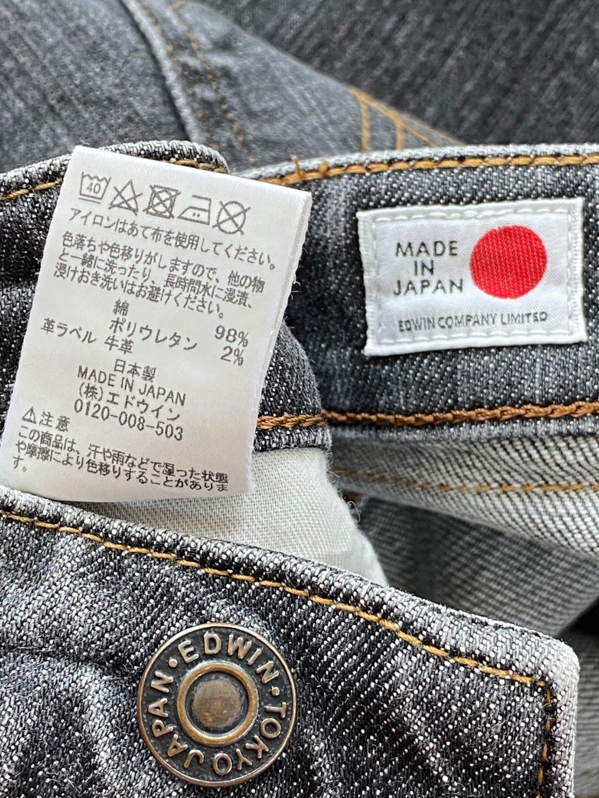 Edwin Edwin Blue Wash Style Straight Leg Jeans Size US 35 - 10 Thumbnail