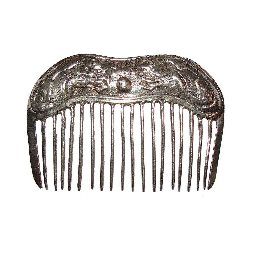 Designer Small Antique Silver Chinese Dragon Hair Comb Alberto Juan Size ONE SIZE - 1 Thumbnail