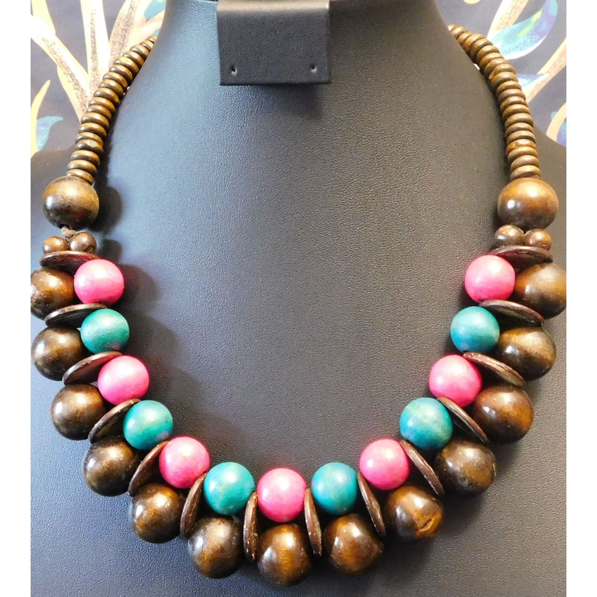 Other Vintage Wooden Beaded Statement Necklace Size ONE SIZE - 3 Thumbnail