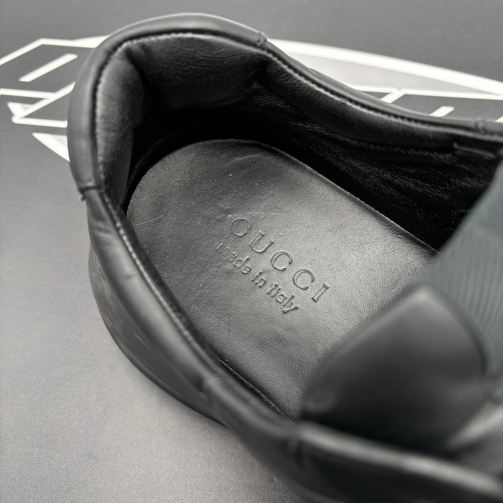Gucci Gucci Rhyton Black Leather ' Interlocking G ' | GOOD COND! Size US 9.5 / EU 42-43 - 16 Thumbnail