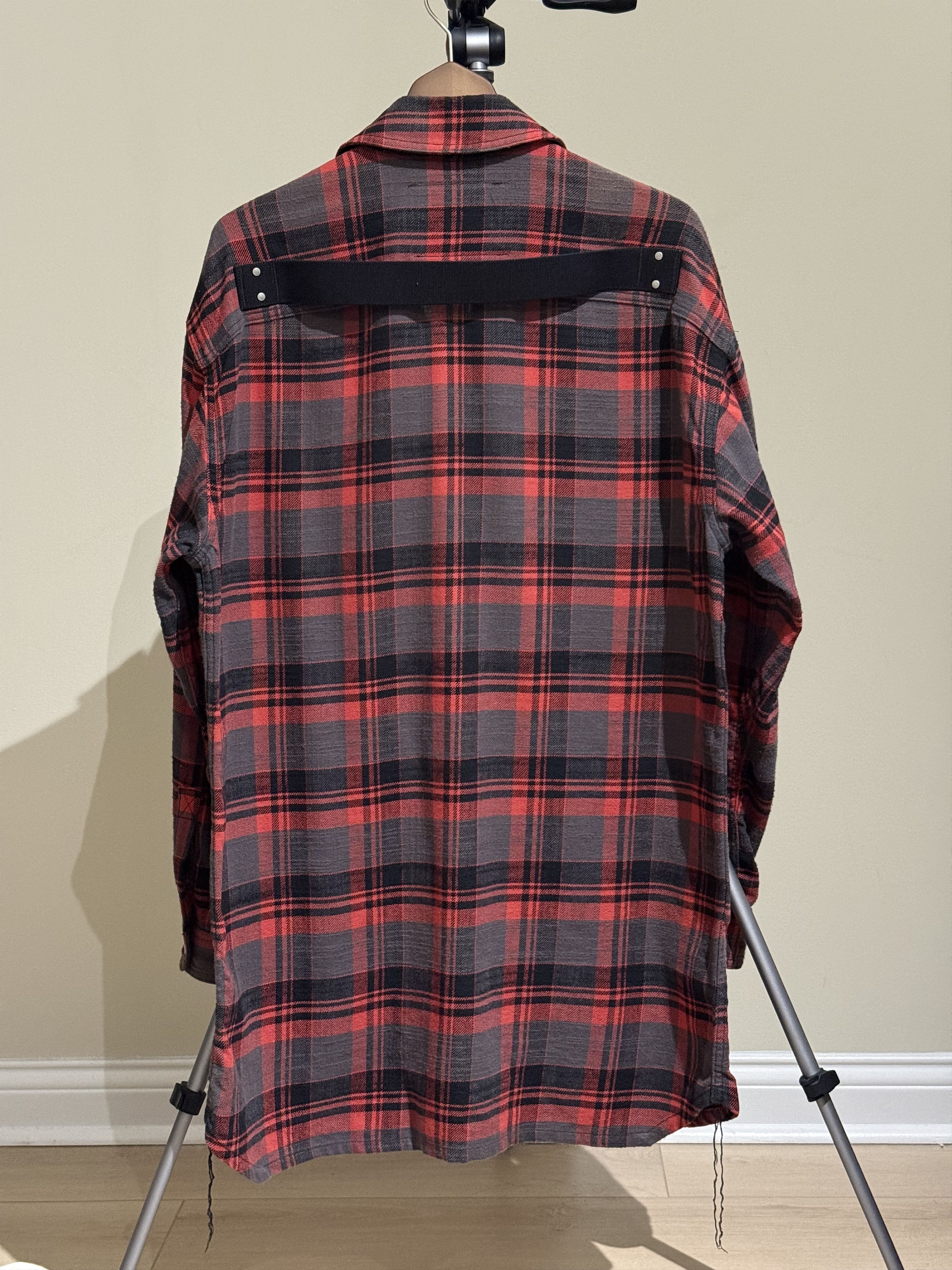 Rick Owens Drkshdw Red Tyrone Plaid Jumbo Outershirt (Size M) Size US M / EU 48-50 / 2 - 2 Thumbnail