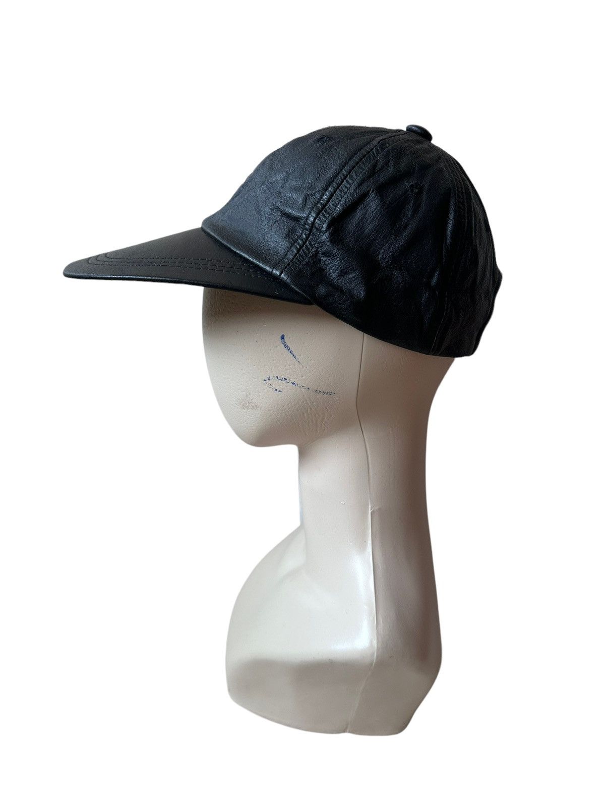 Genuine Leather × Japanese Brand × Vintage Vintage Plain Black Leather Hat Cap Size ONE SIZE - 5 Thumbnail