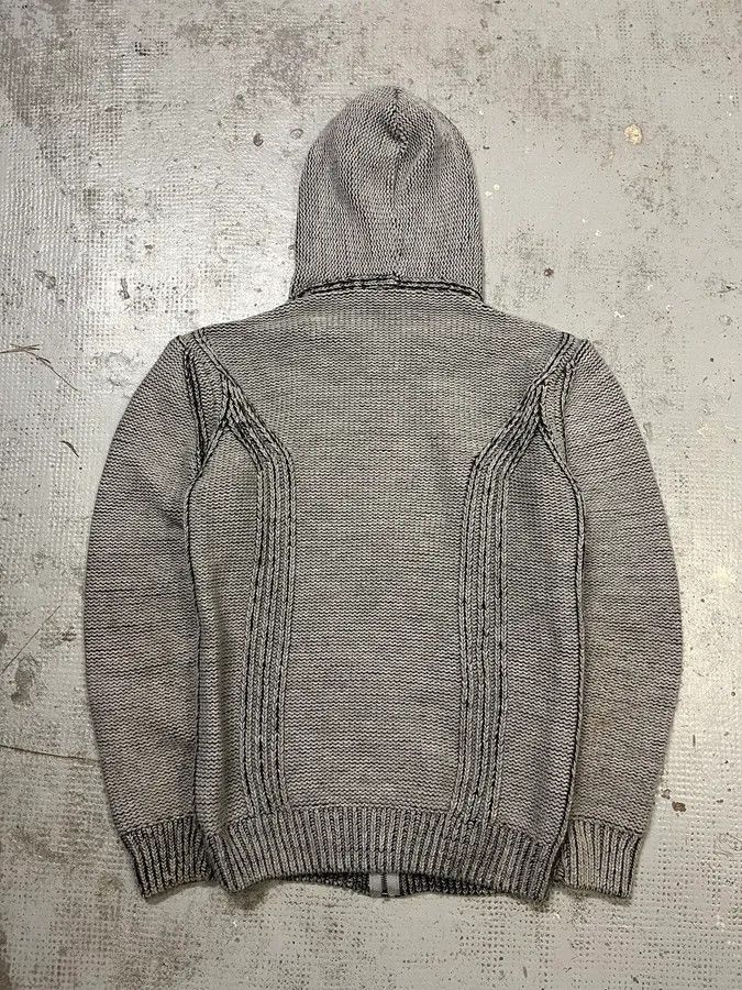 Dirk Bikkembergs 2000s Bikkembergs Knit Grey Zip-Up Hoodie Size US M / EU 48-50 / 2 - 9 Thumbnail