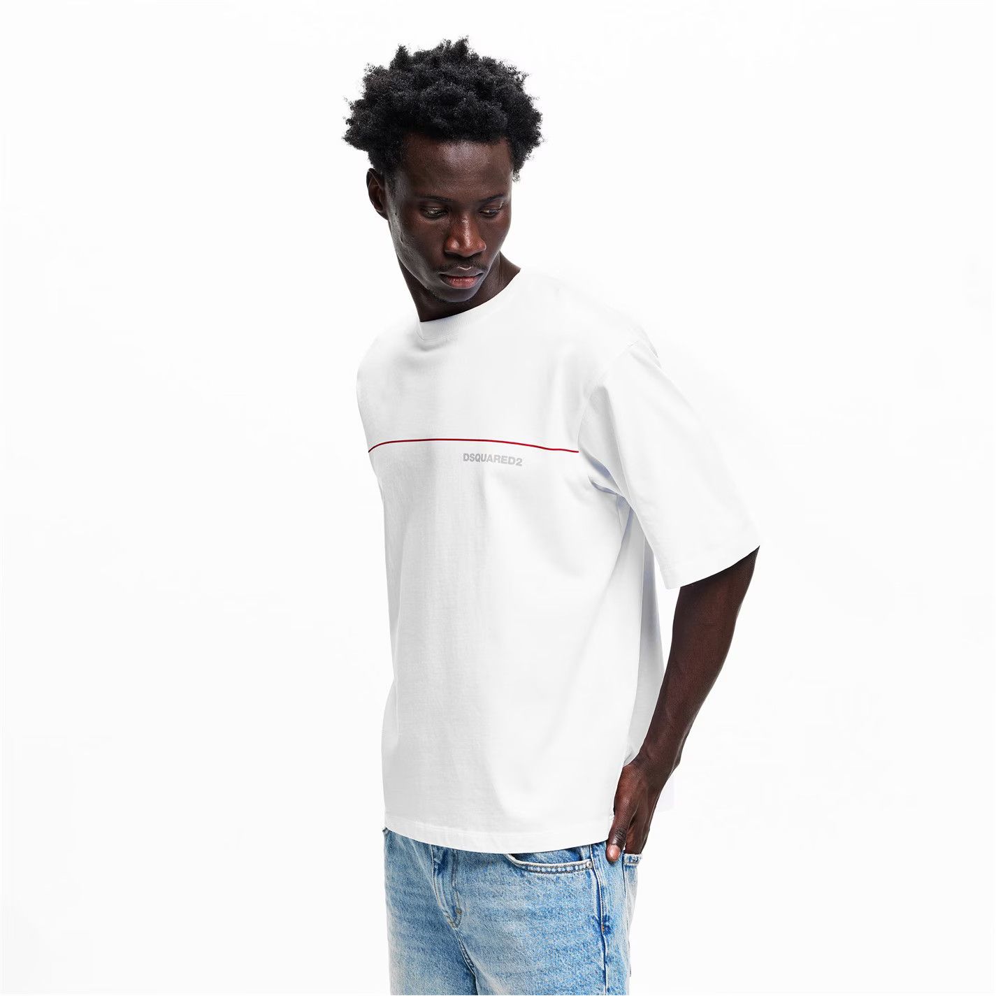Dsquared2 o1g2r1mq0426 Line Oversized T-Shirt in White Size US L / EU 52-54 / 3 - 3 Thumbnail