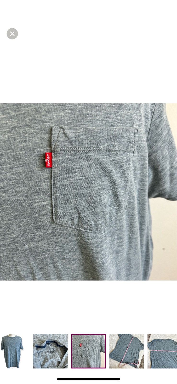 Levi's Levis XL grey short sleeve pocket tee Size US XL / EU 56 / 4 - 4 Thumbnail