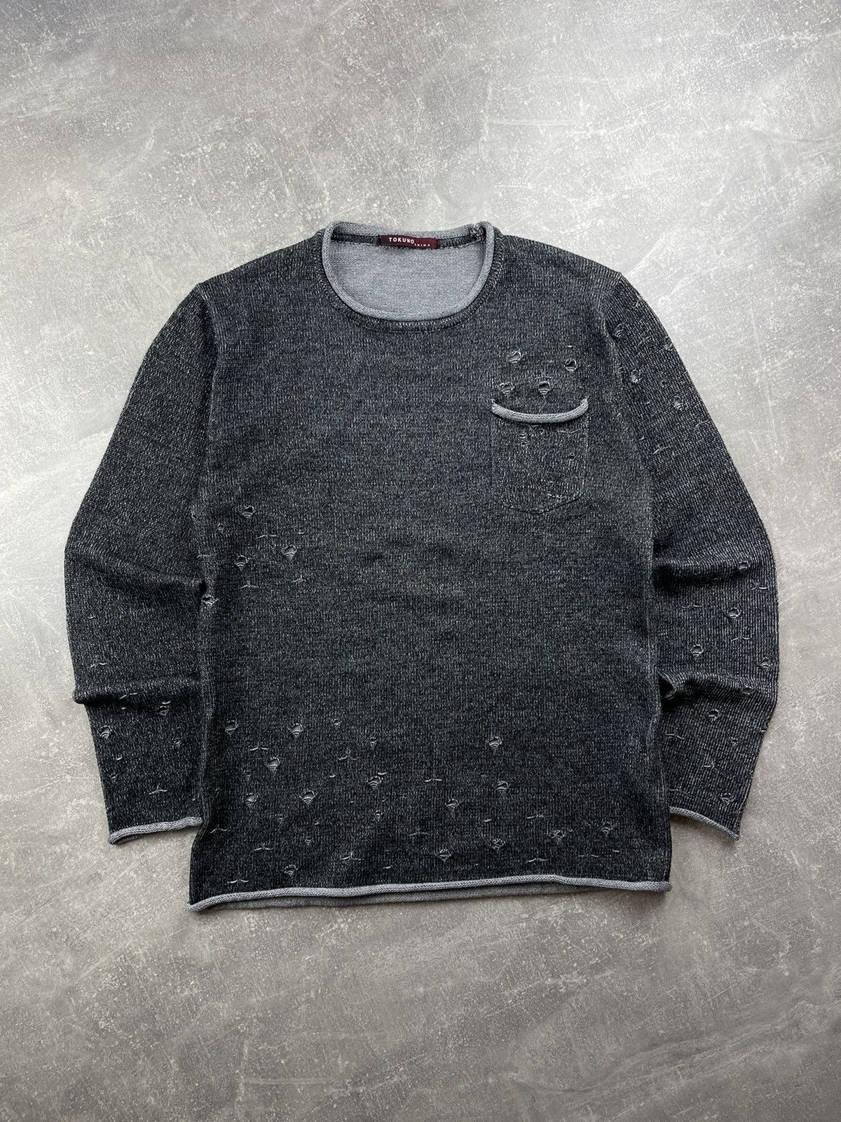 Japanese Brand Japanes Tokuno Shima Avant Garde Distressed Acrylic Sweater Size US M / EU 48-50 / 2 - 2 Thumbnail