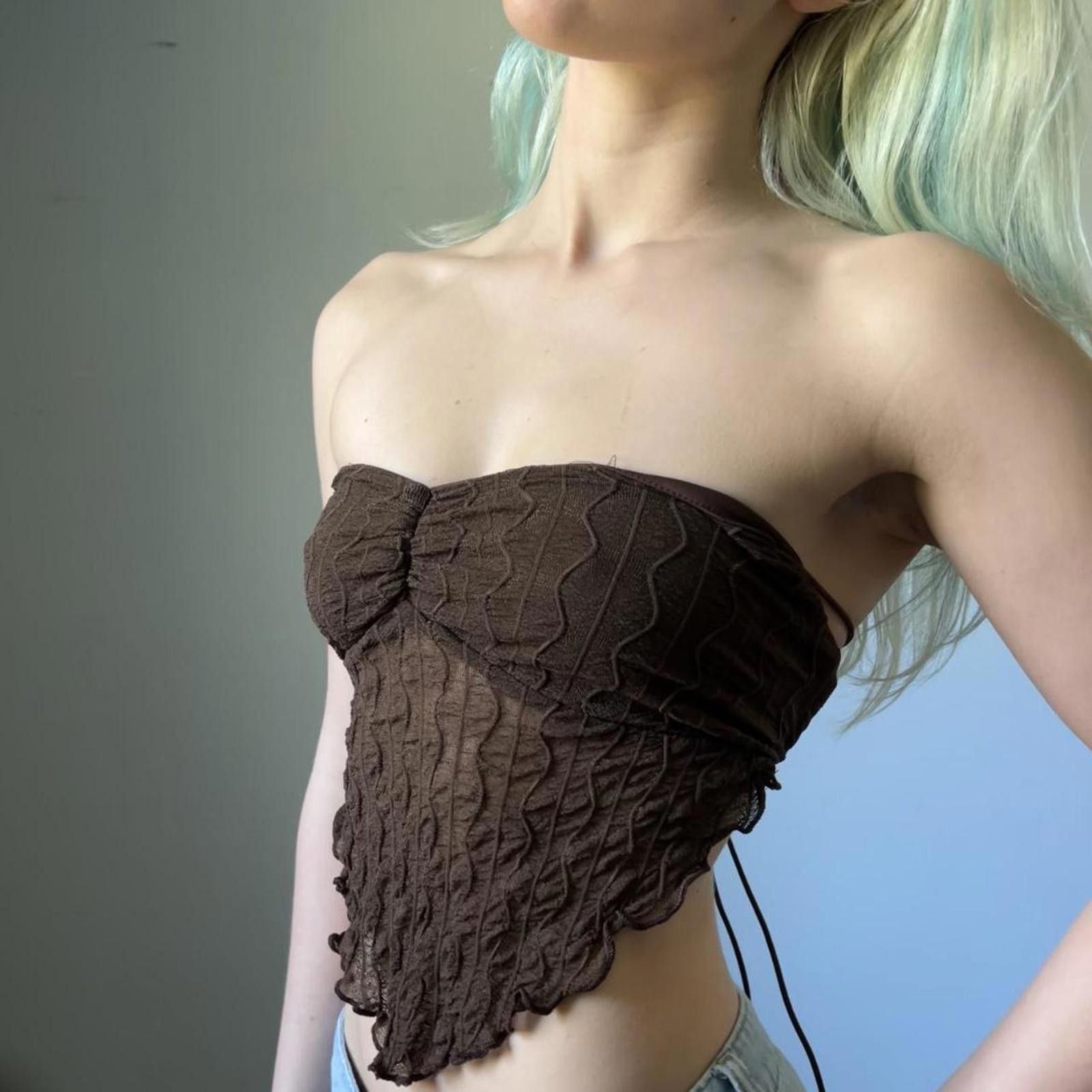 Shein Women's Brown Tube Top Size ONE SIZE - 6 Thumbnail