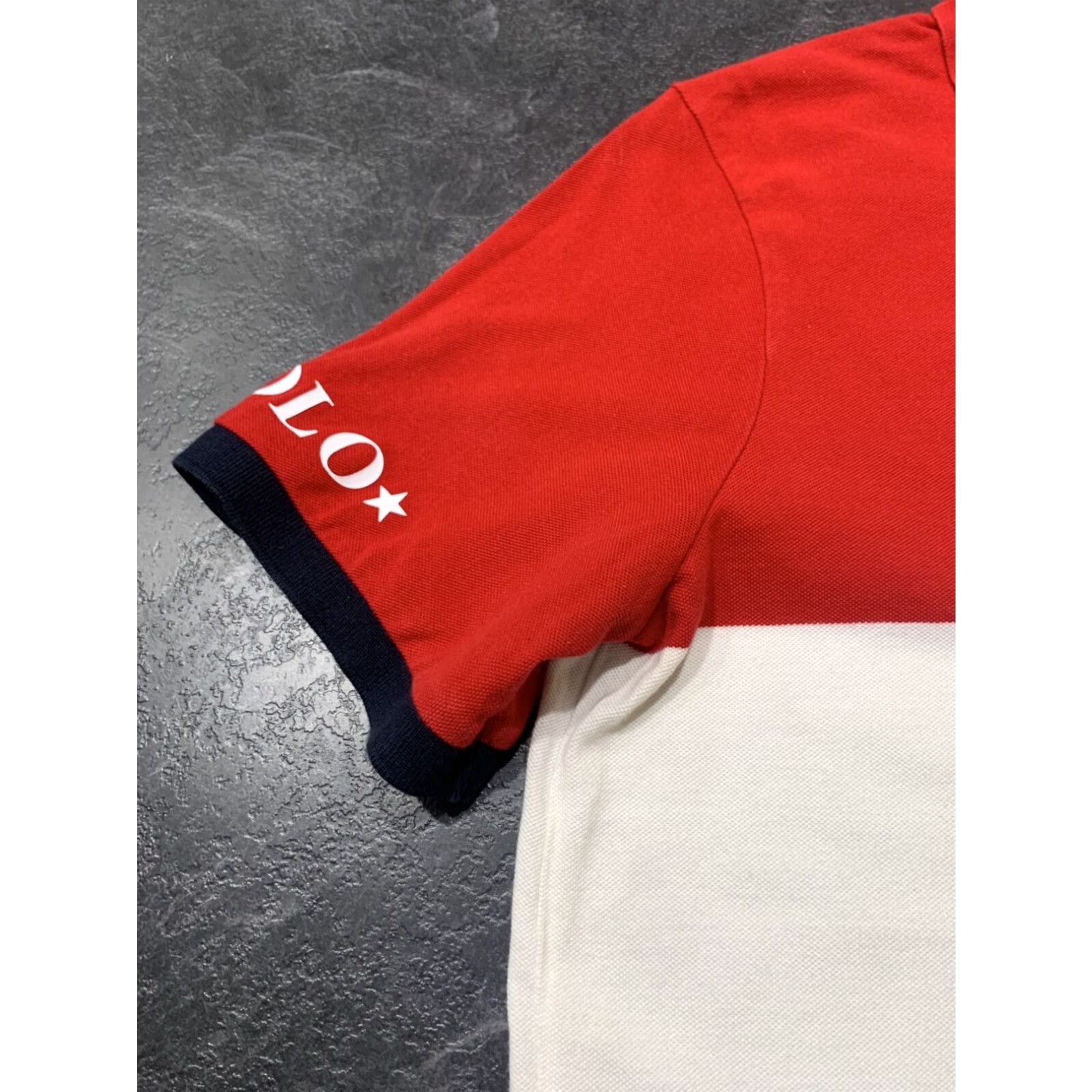 Polo Ralph Lauren VINTAGE POLO RALPH LAUREN Small Pony Spell Out Striped Polo Shirt 2010s Mens Medium Navy Blue White Red Size US M / EU 48-50 / 2 - 3 Thumbnail