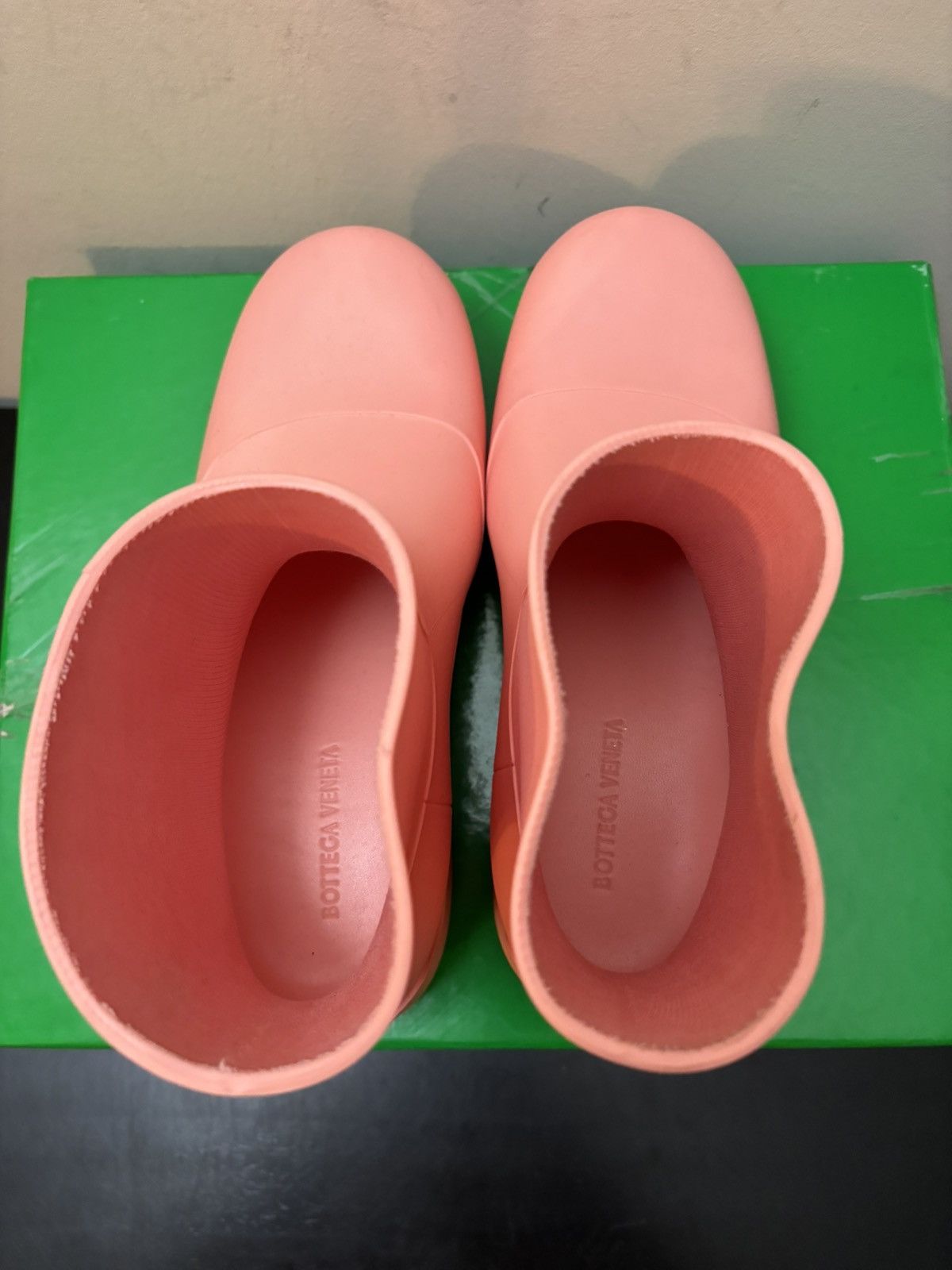 Bottega Veneta Rubber Puddle Ankle Boots Pink
