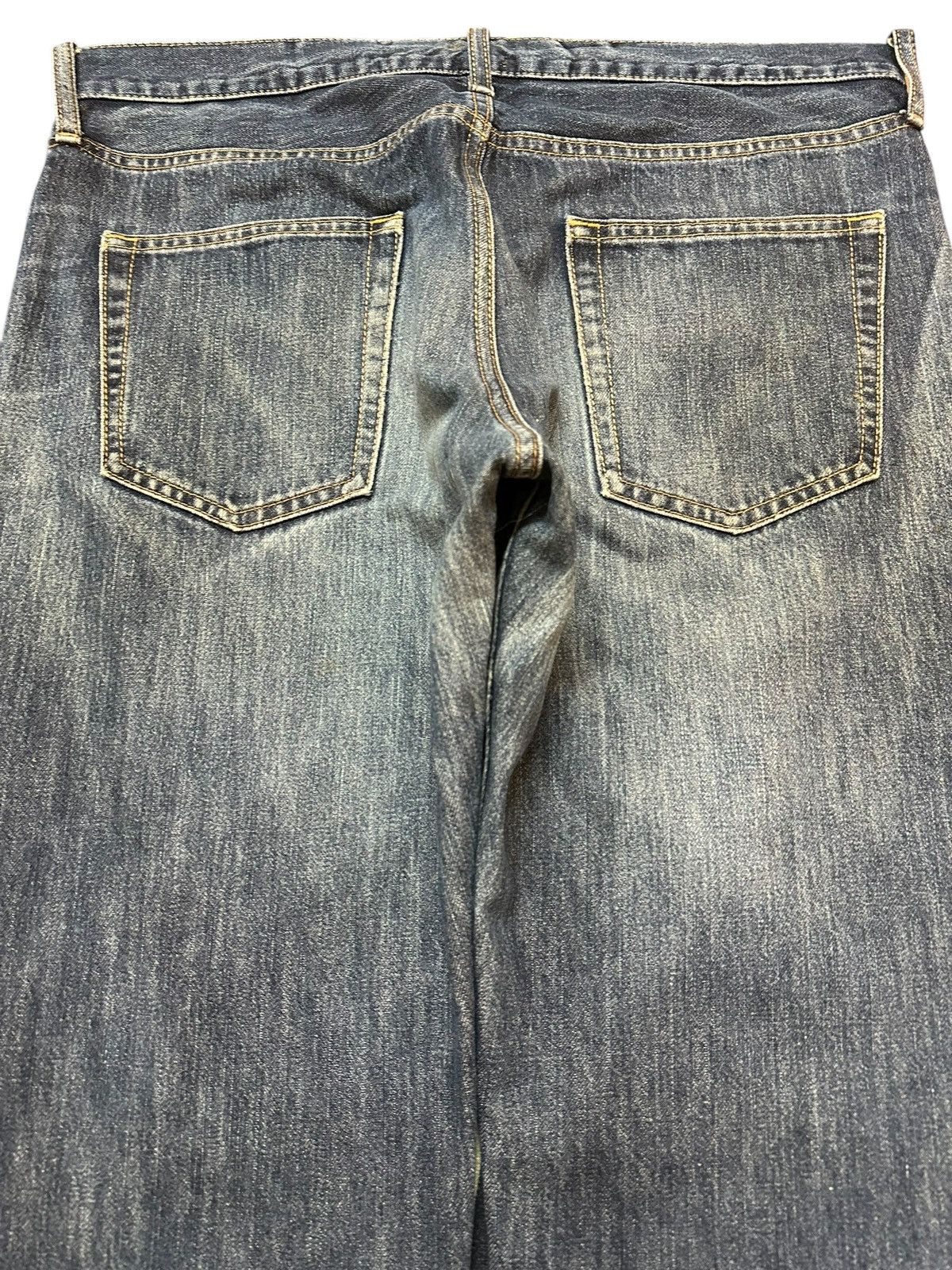 GU Vintage Japanese Brand GU Faded Wash Distressed Baggy Jeans Size US 34 / EU 50 - 5 Thumbnail