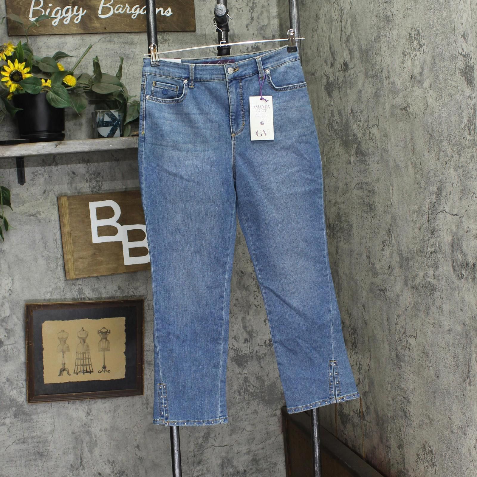 Designer Nwt Gloria Vanderbilt Crop Jeans Banaba Blue Hem Stones 8 Size 30" / US 8 / IT 44 - 1 Thumbnail