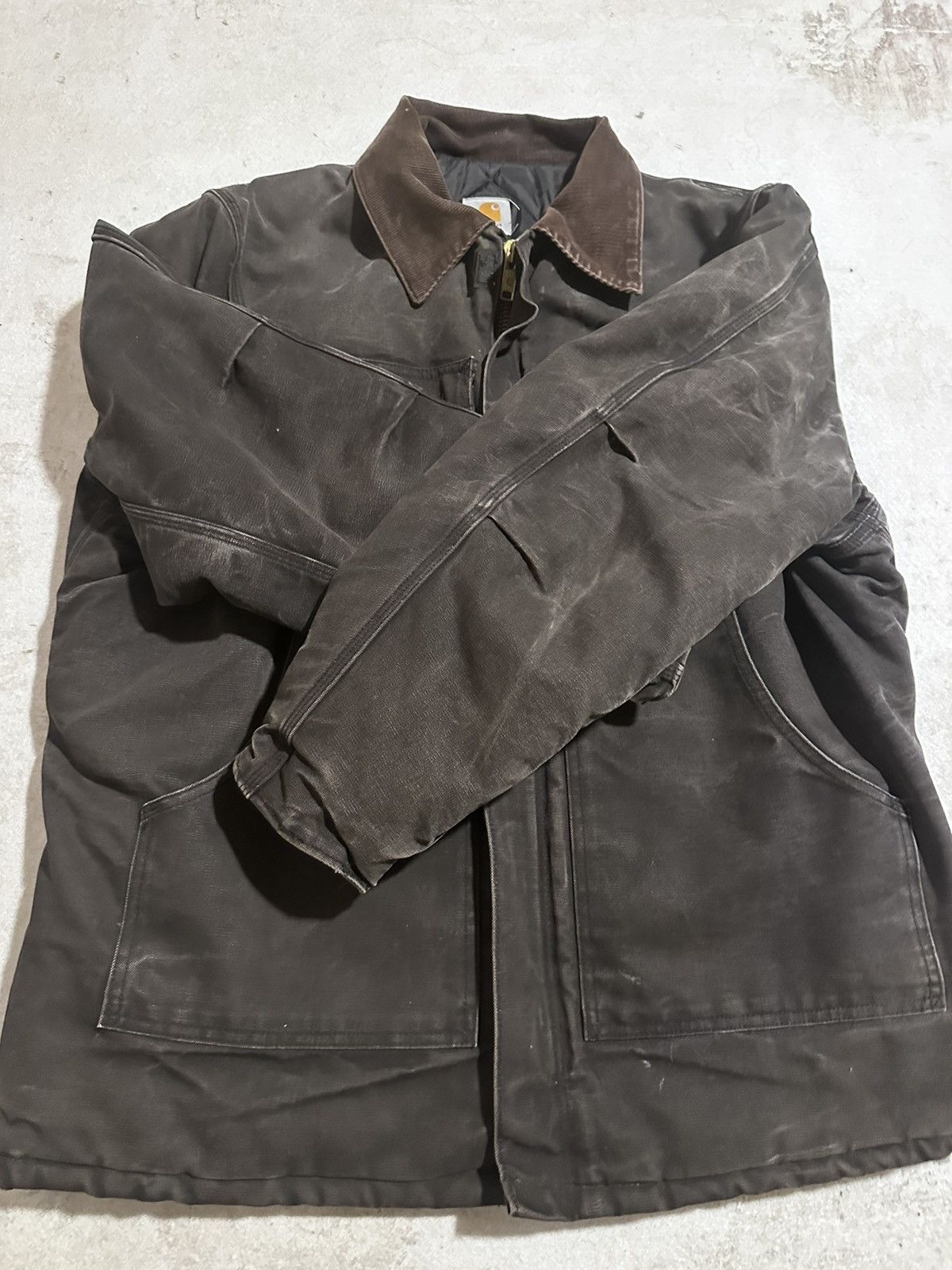image of Vintage Carhartt Detroit Jacket in Brown, Men's (Size Large)