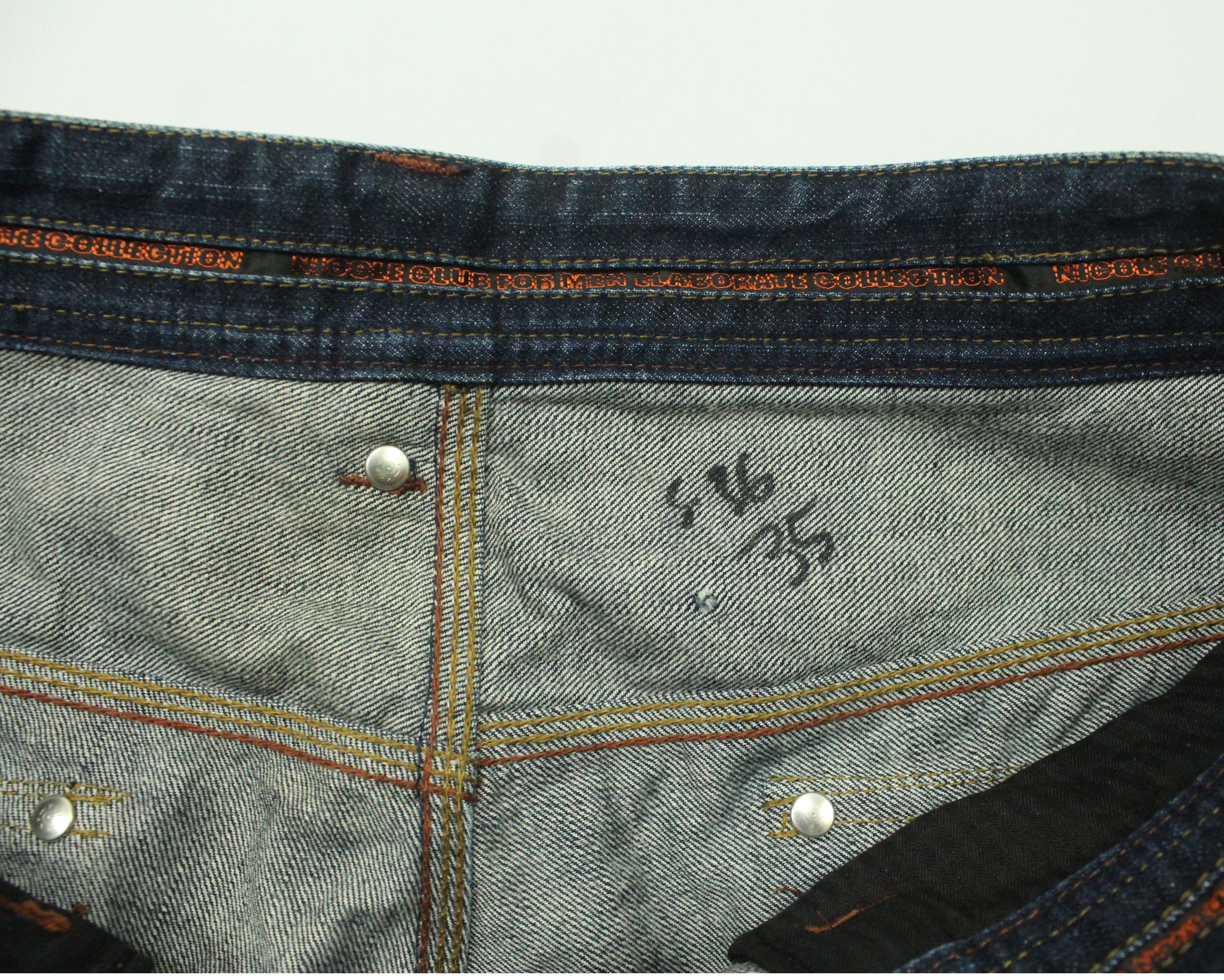 Japanese Brand Leather Pocket Laced Spiral Cut NICOLE CLUB FOR MEN Denim Size US 34 / EU 50 - 19 Thumbnail
