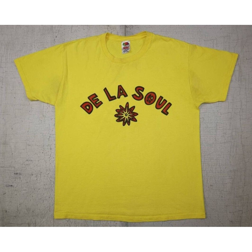 Fruit Of The Loom Vintage 90s De La Soul 3 feet high Yellow T Shirt Size Large Size US L / EU 52-54 / 3 - 2 Thumbnail