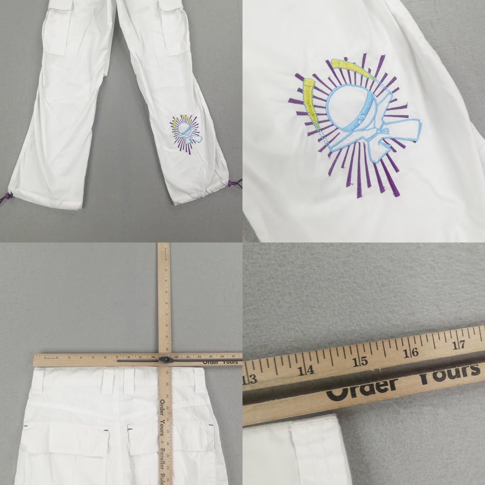 Vintage VINTAGE Kikwear Men's Cargo Pants 28 Waist White Cotton Nylon Baggy Rave Grunge Casual Size US 28 / EU 44 - 8 Thumbnail