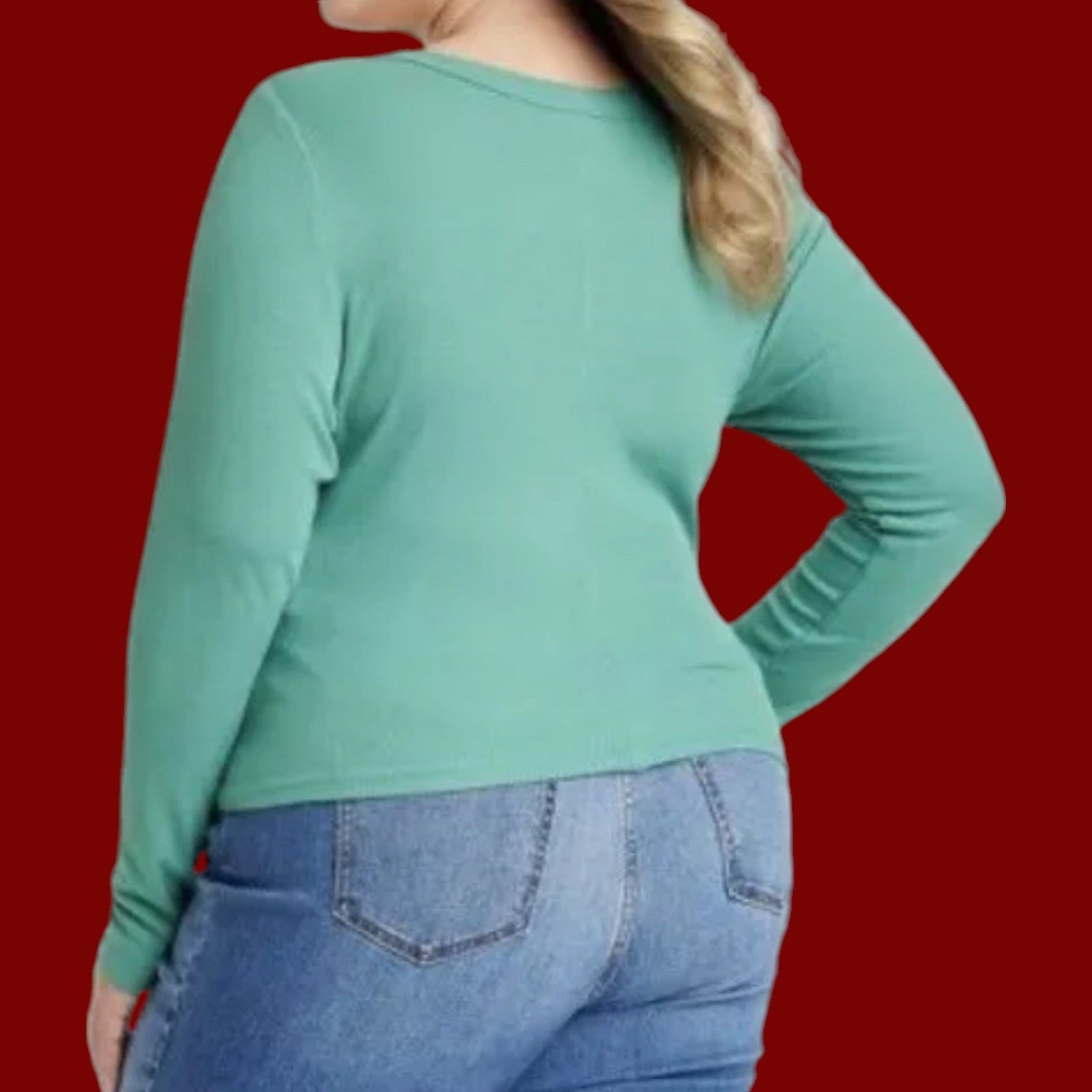 Other Universal Thread - Women's Ribbed Long Sleeve Crew Neck T-Sh Size XXL / US 16-18 / IT 52-54 - 2 Thumbnail