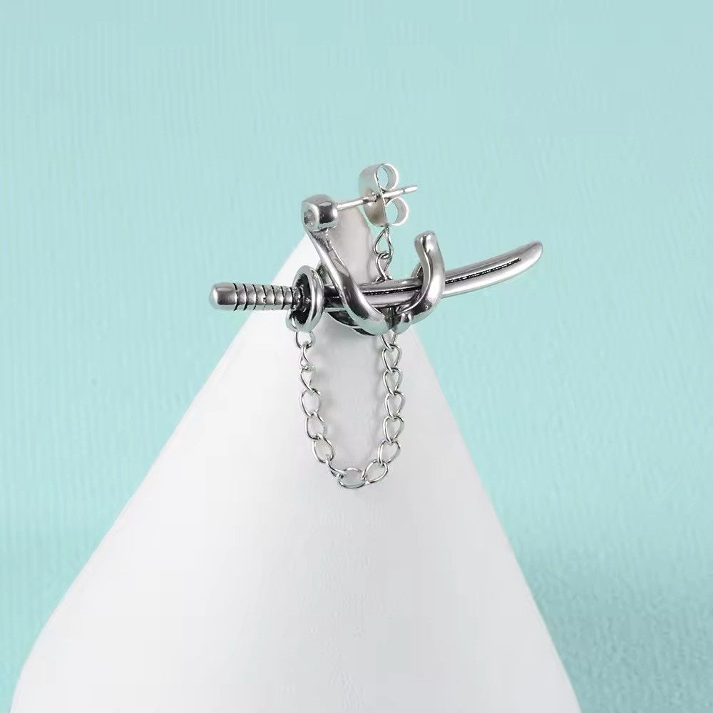 Japanese Brand × Vintage Samurai Sword Stud Earring (pair) Size ONE SIZE - 4 Thumbnail