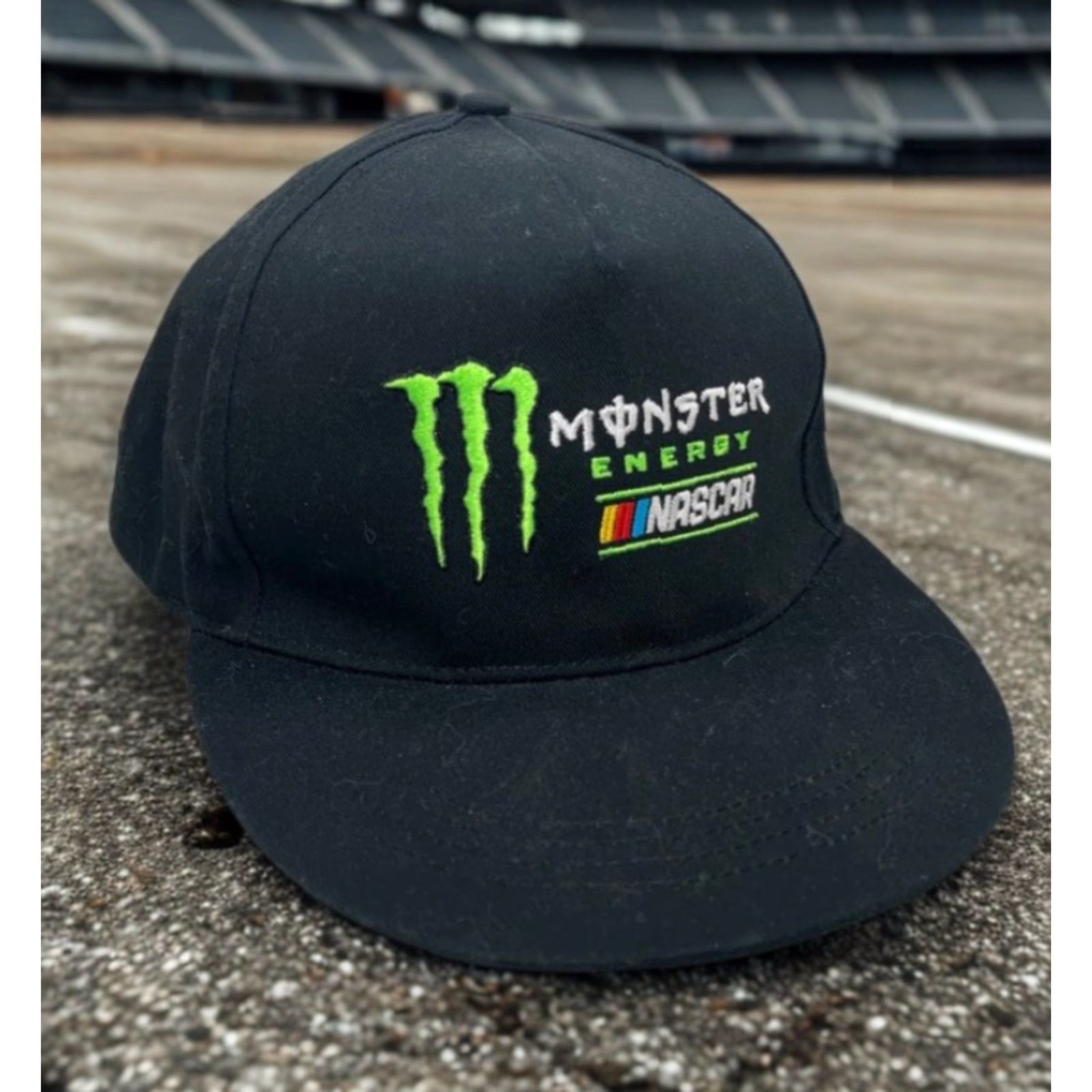 NASCAR Monster Energy NASCAR Snapback Hat Black Green Logo Cap NWOT Adjustable Hat Size ONE SIZE - 2 Thumbnail