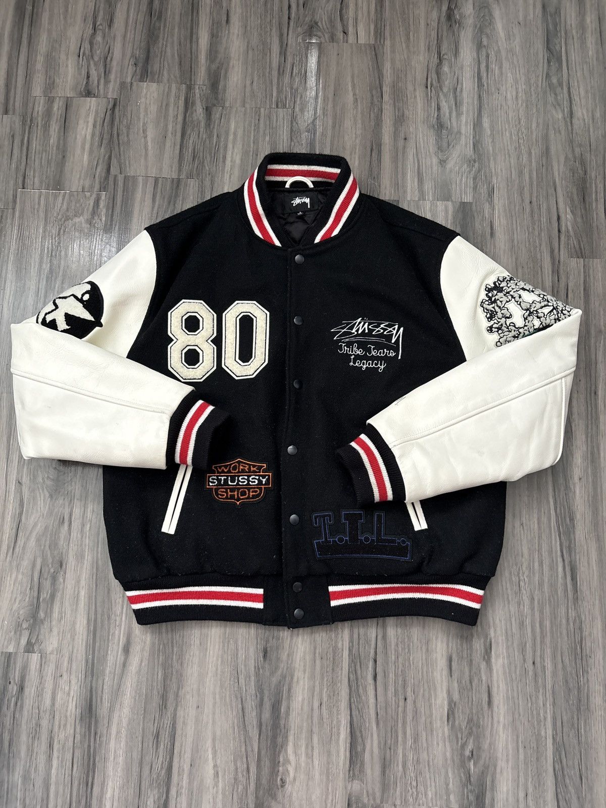Stussy x Our Legacy x Denim Tears Varsity Jacket SZ L