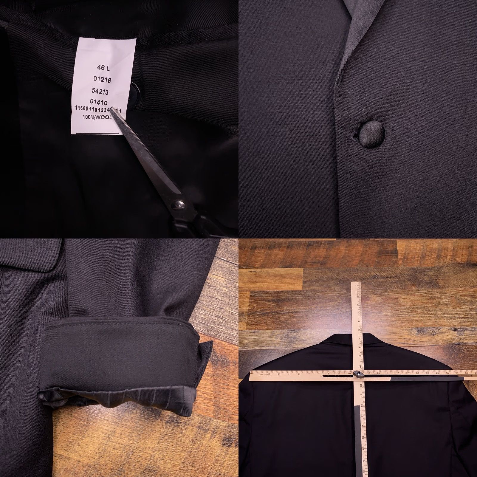 Jos. A. Bank Jos. A. Bank Tuxedo Travelers Suit 46 Long Black Wool 41x32 Pants 2 Piece Formal Size 46R - 8 Thumbnail