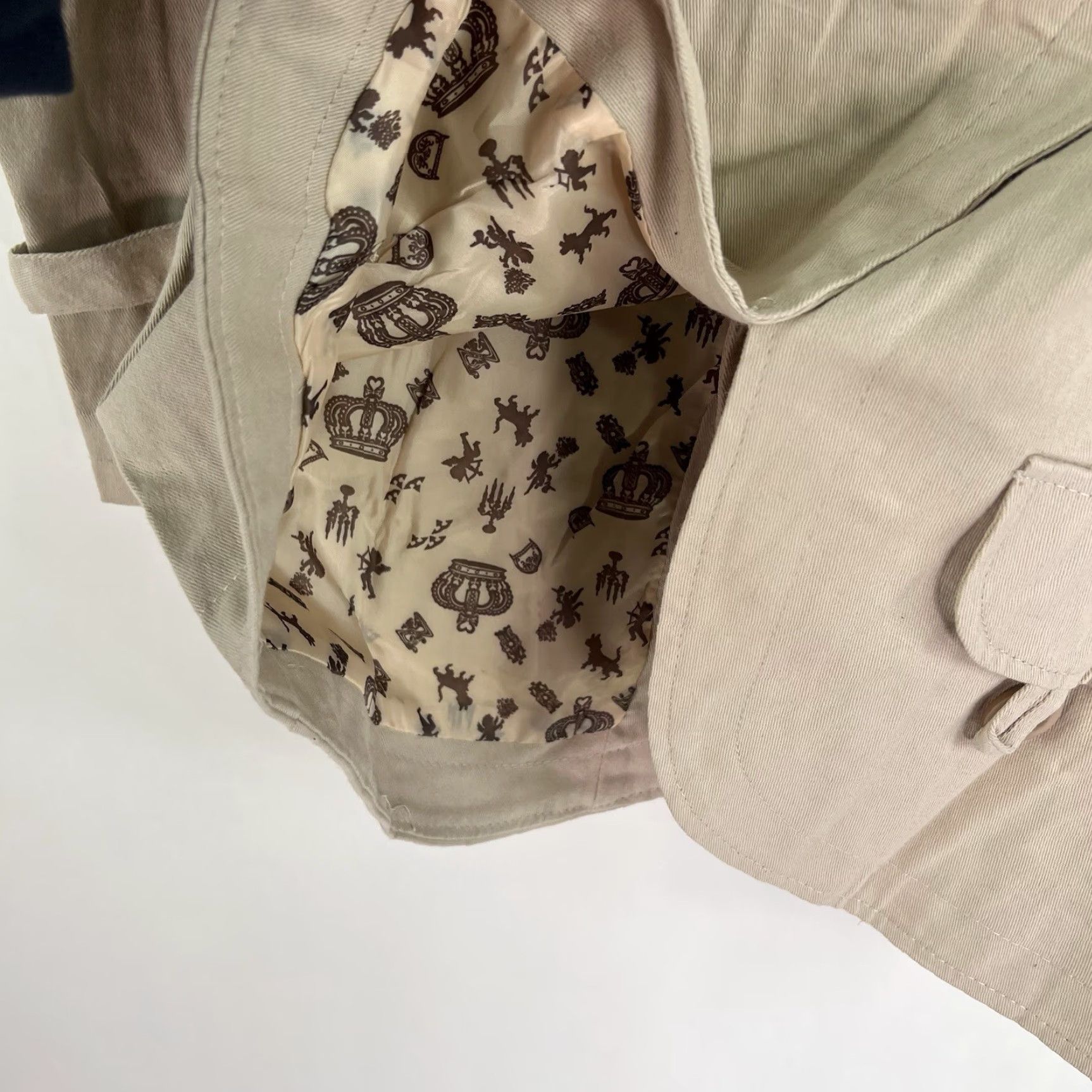Max Mara Max Mara Double Breasted Trench Coat Womens Jr Size L Beige Cotton Blend Size L / US 10 / IT 46 - 7 Thumbnail