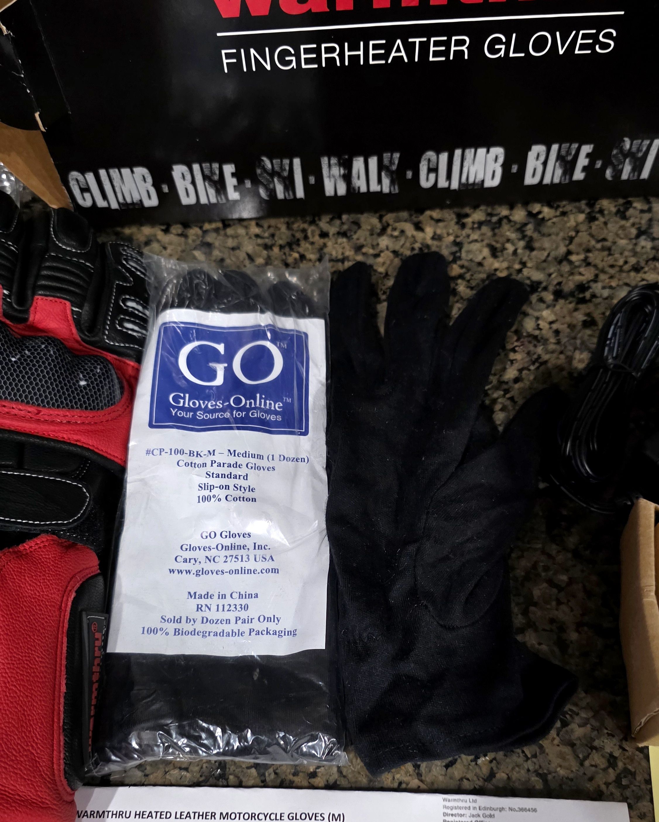 Other Warmthru Heated Motorcycle Leather Gloves Size Medium New Size ONE SIZE - 5 Thumbnail