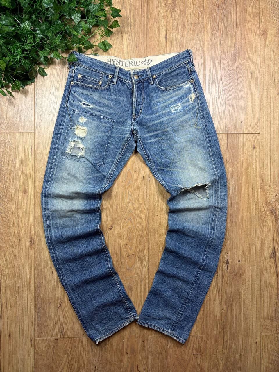 Hysteric Glamour HYSTERIC GLAMOUR RIPPED DISTRESSED DENIM JEANS Y2K ARCHIVE Size US 32 / EU 48 - 1 Thumbnail