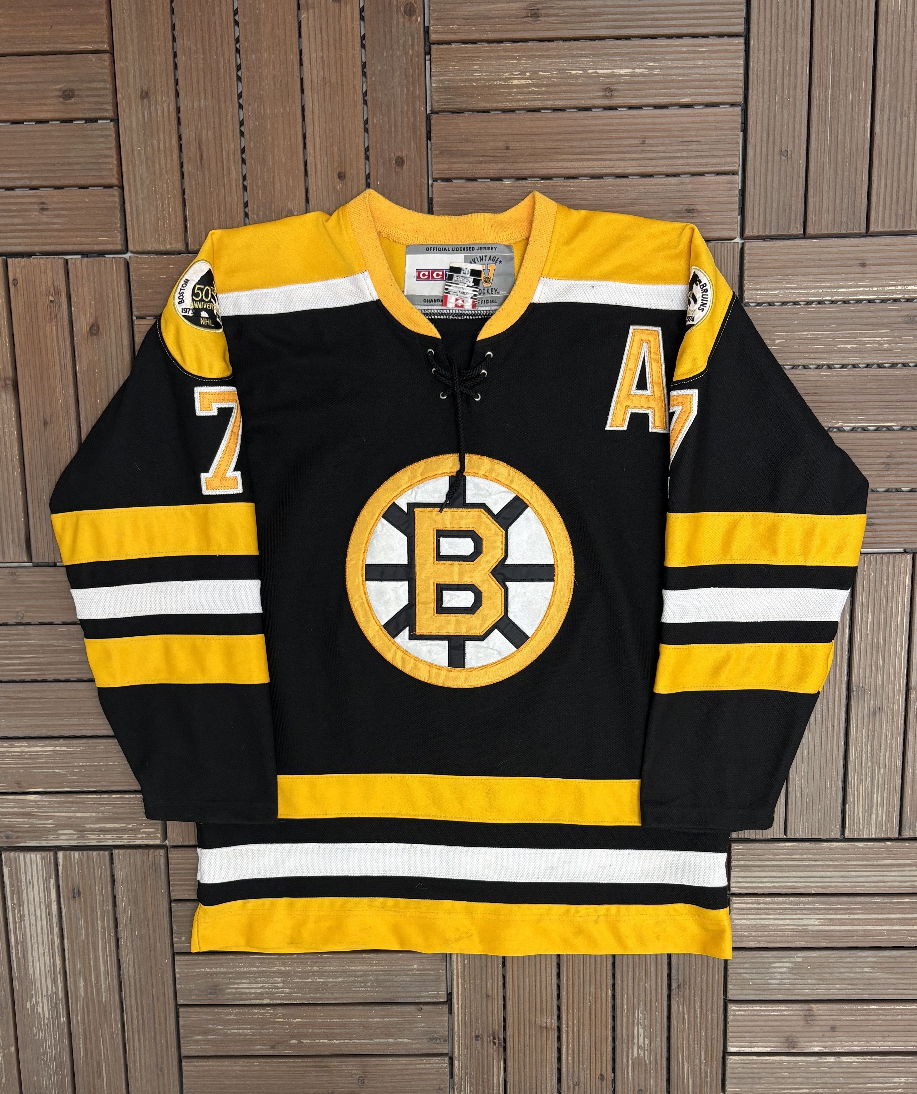 Boston Bruins Phil Esposito Vintage Black Hockey Jersey