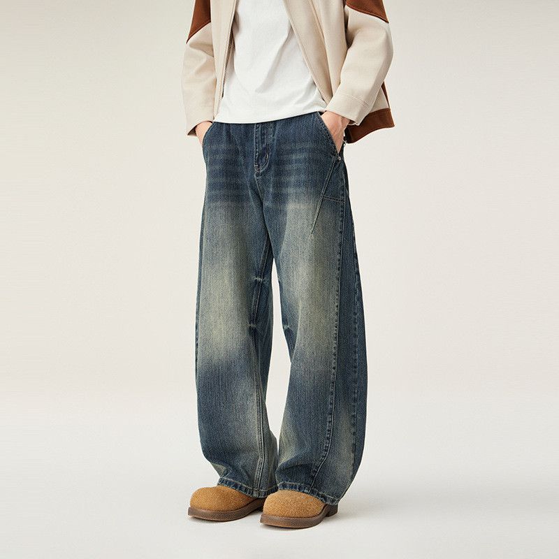 Japanese Brand Japanese retro men's straight casual washed curved jeans Size US 32 / EU 48 - 3 Thumbnail