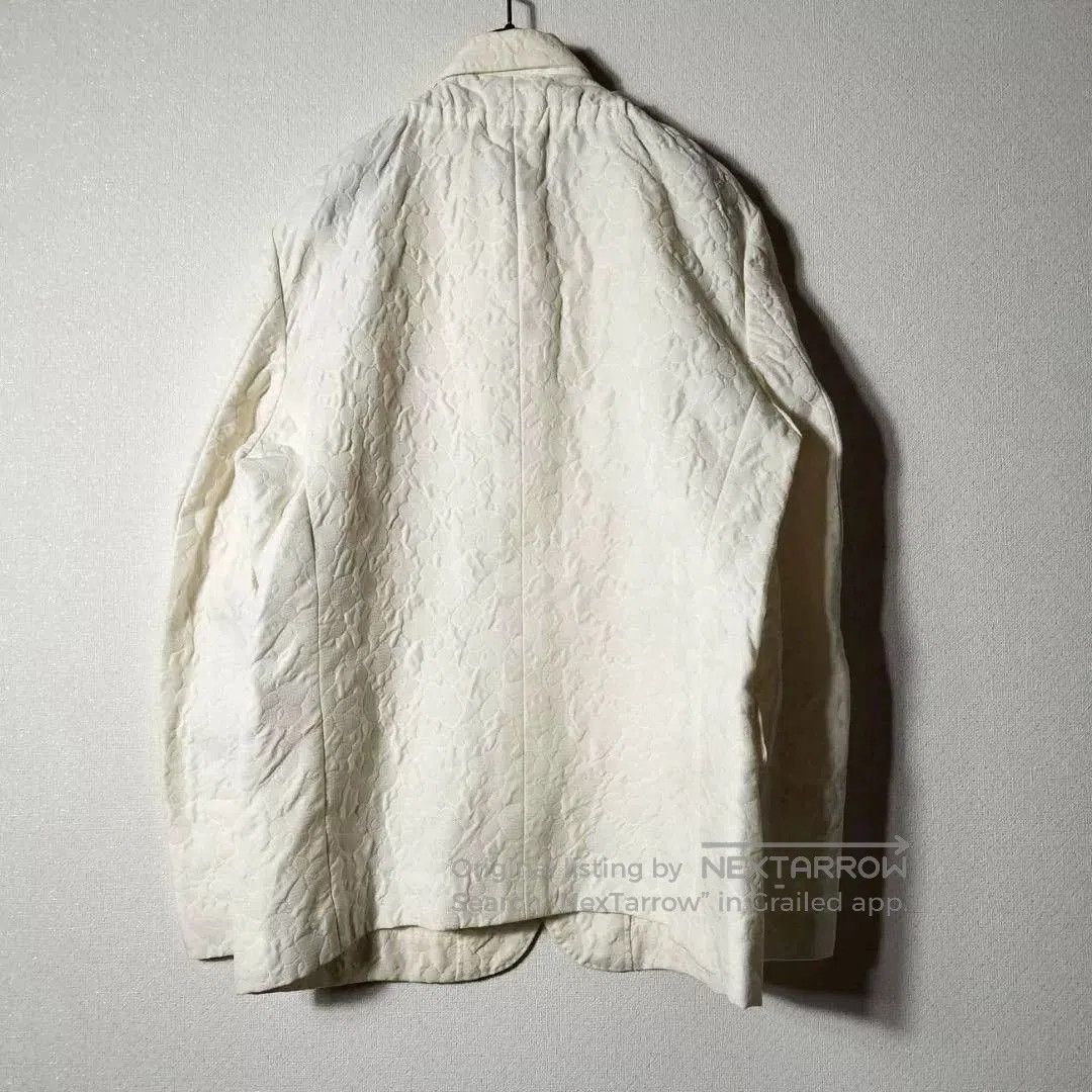 CDG by Comme des Garcons White Textured Flower Blazer Jacket. Size S / US 4 / IT 40 - 2 Thumbnail