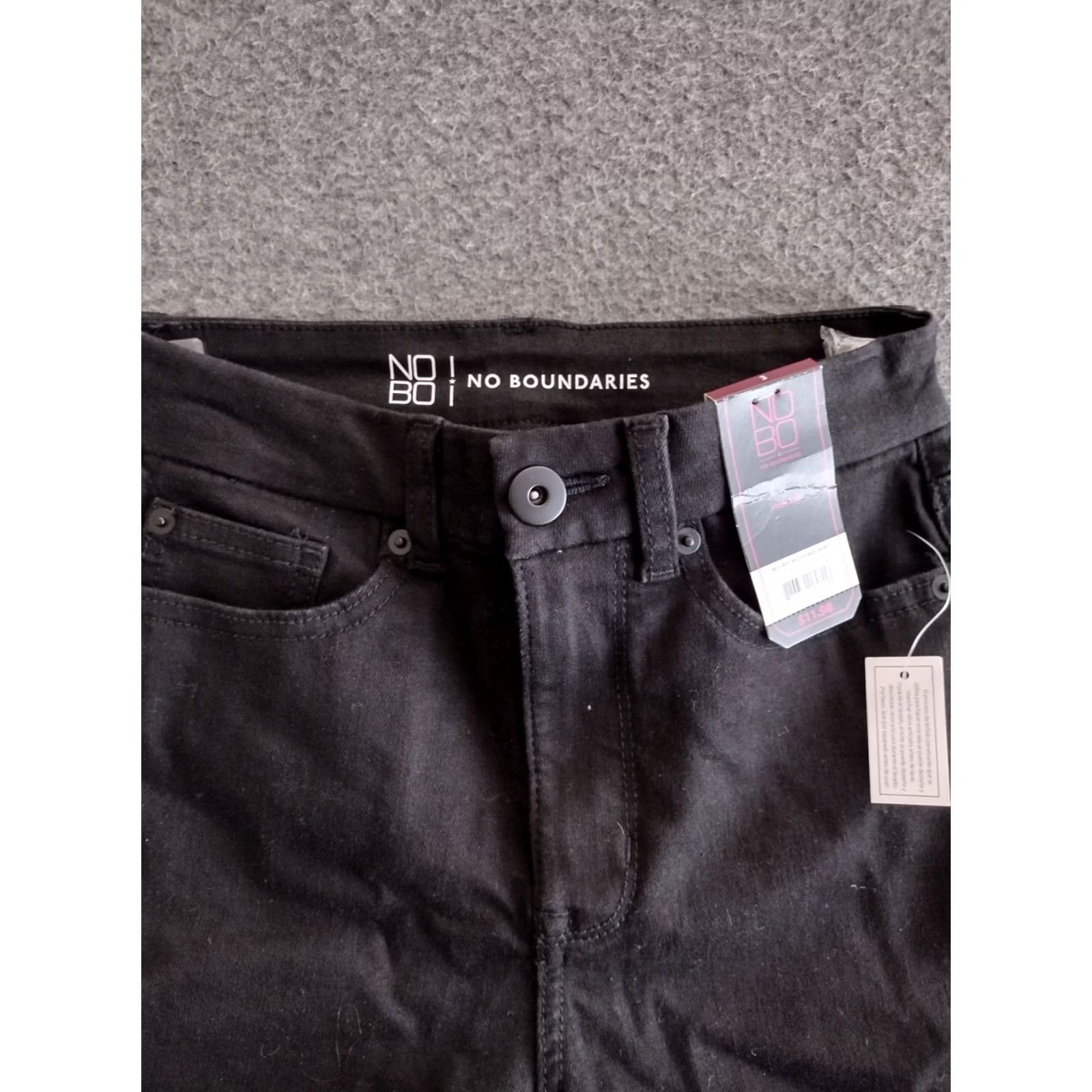 Vintage No Boundaries Women's High Rise Cotton Blend Bermuda Shorts 3 Black Stretch Denim Jeans Shorts Casual Summer Spring City College Womens Size 26" / US 2 / IT 38 - 3 Thumbnail