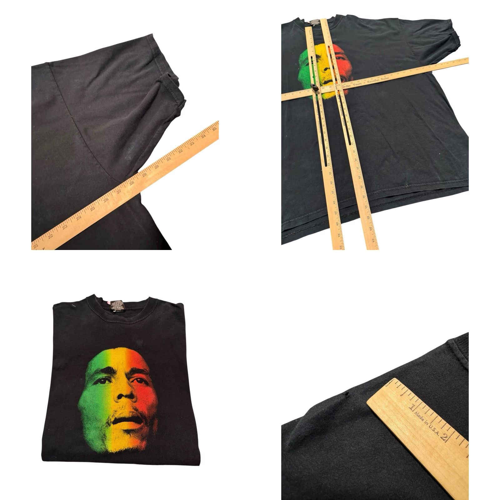 Vintage VINTAGE Zion Rootswear 1999 Bob Marley “Redemption Song” Lyrics Black T-Shirt 3XL/4XL Tee Mens Short Sleeve Crew Neck Cotton Shirt Size US XXL / EU 58 / 5 - 9 Thumbnail