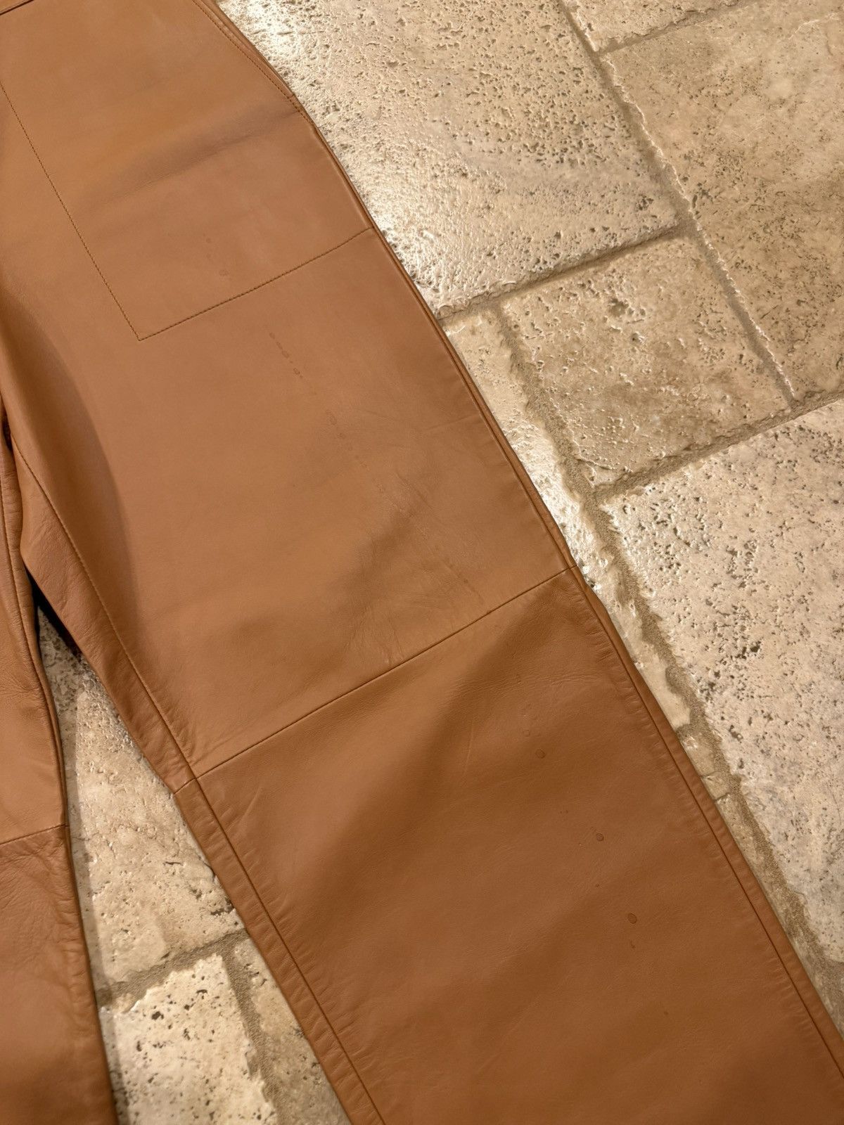 Loewe Loewe Pantalon Broncead Calfskin Leather Tan Trouser Pants Size US 33 - 6 Thumbnail
