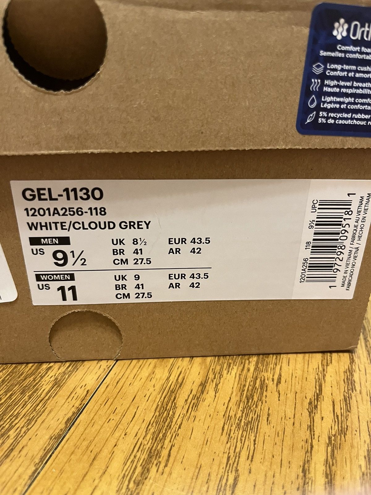Asics Asics Gel-1130 White/Cloud Grey Size US 9.5 / EU 42-43 - 10 Thumbnail