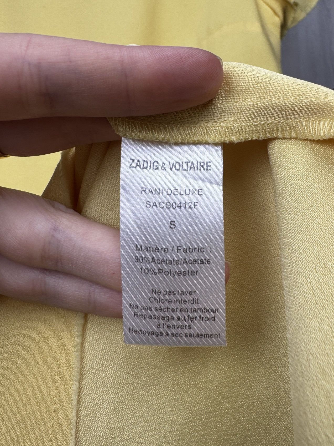 Zadig & Voltaire Zadig & Voltaire Deluxe Rani Yellow Embellished Shift Dress Size S / US 4 / IT 40 - 11 Thumbnail