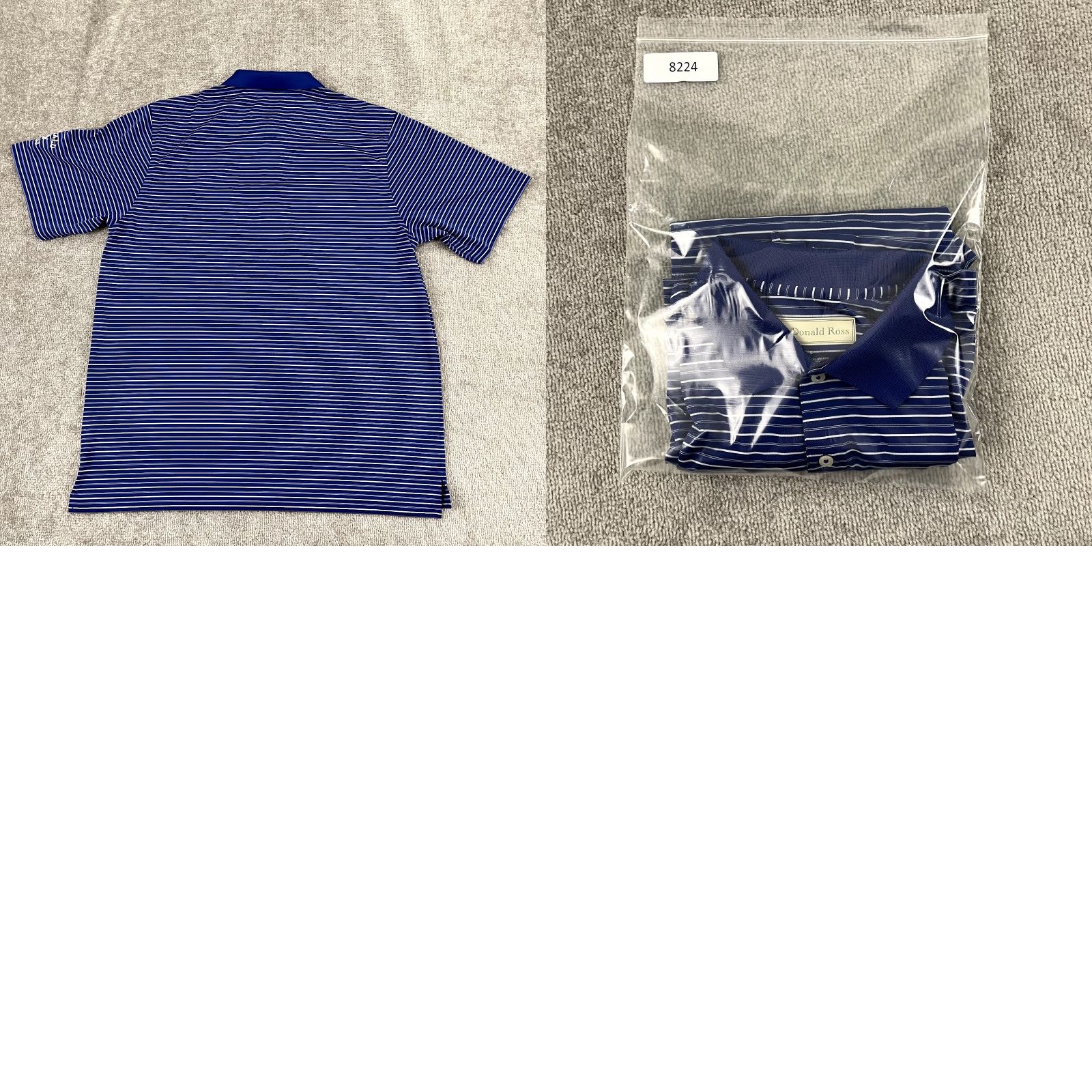 Vintage Donald Ross Polo Shirt Large Mens Blue Striped Philadelphia Challenge Match Golf Size US L / EU 52-54 / 3 - 8 Thumbnail