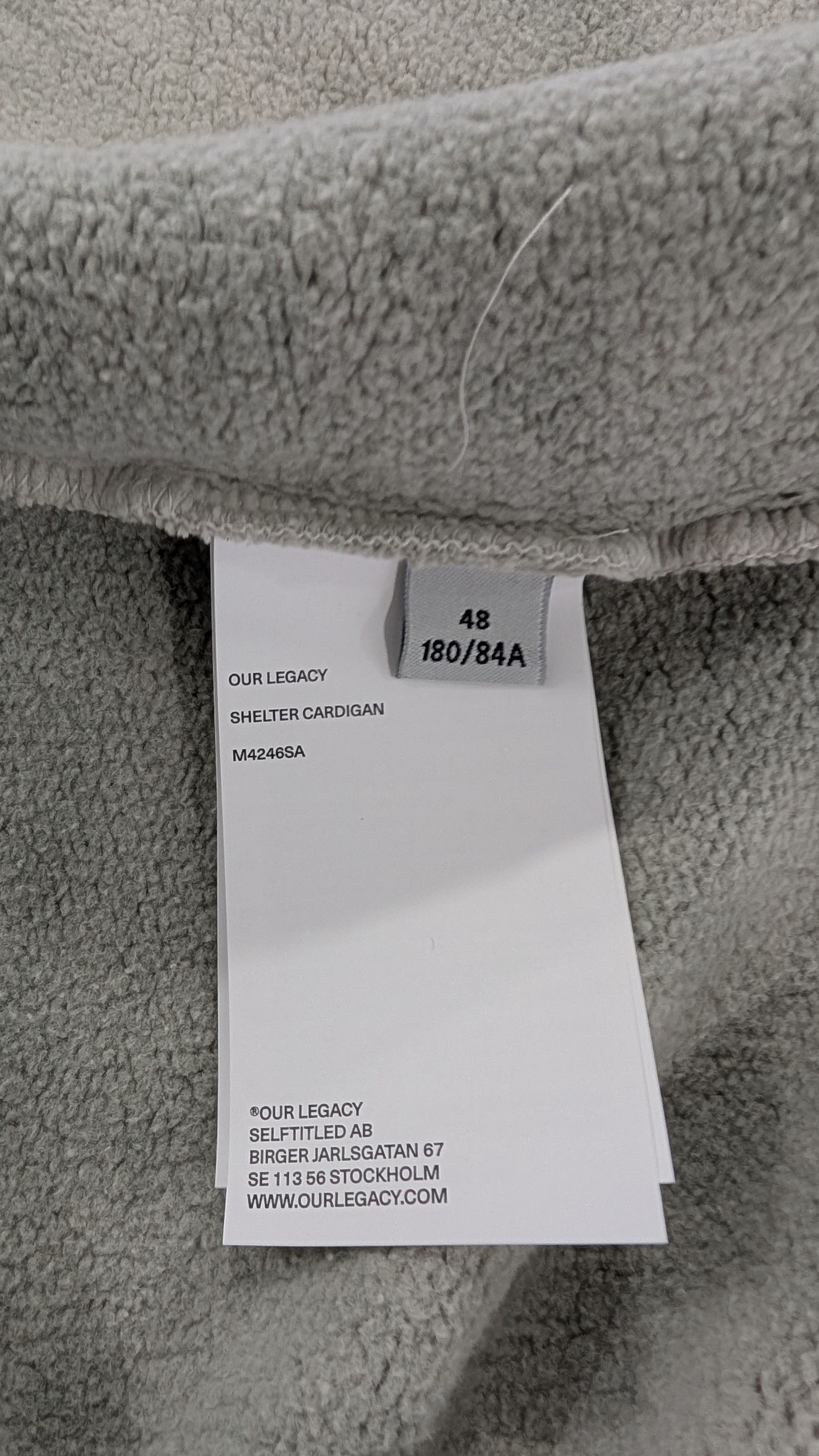 Our Legacy Our Legacy Shelter Cardigan 'Attic Wash Fleece' Size 48 Size US M / EU 48-50 / 2 - 9 Thumbnail