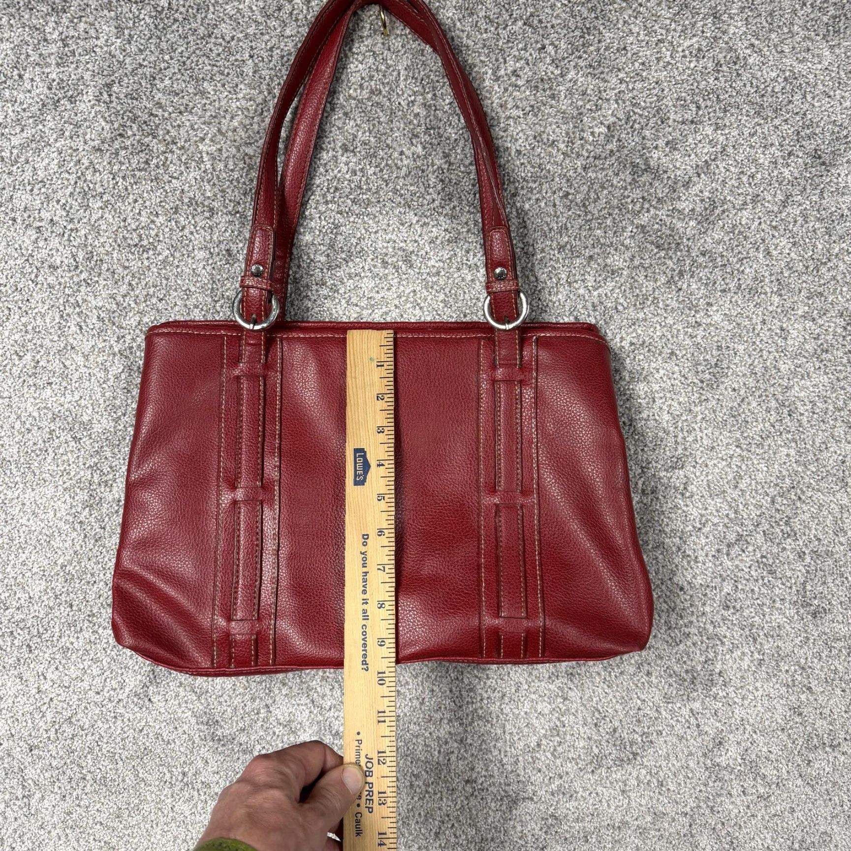 Tommy Hilfiger VINTAGE Tommy Hilfiger Tote Bag Red Medium Faux Leather Shoulder Purse Handbag Women Size ONE SIZE - 3 Thumbnail