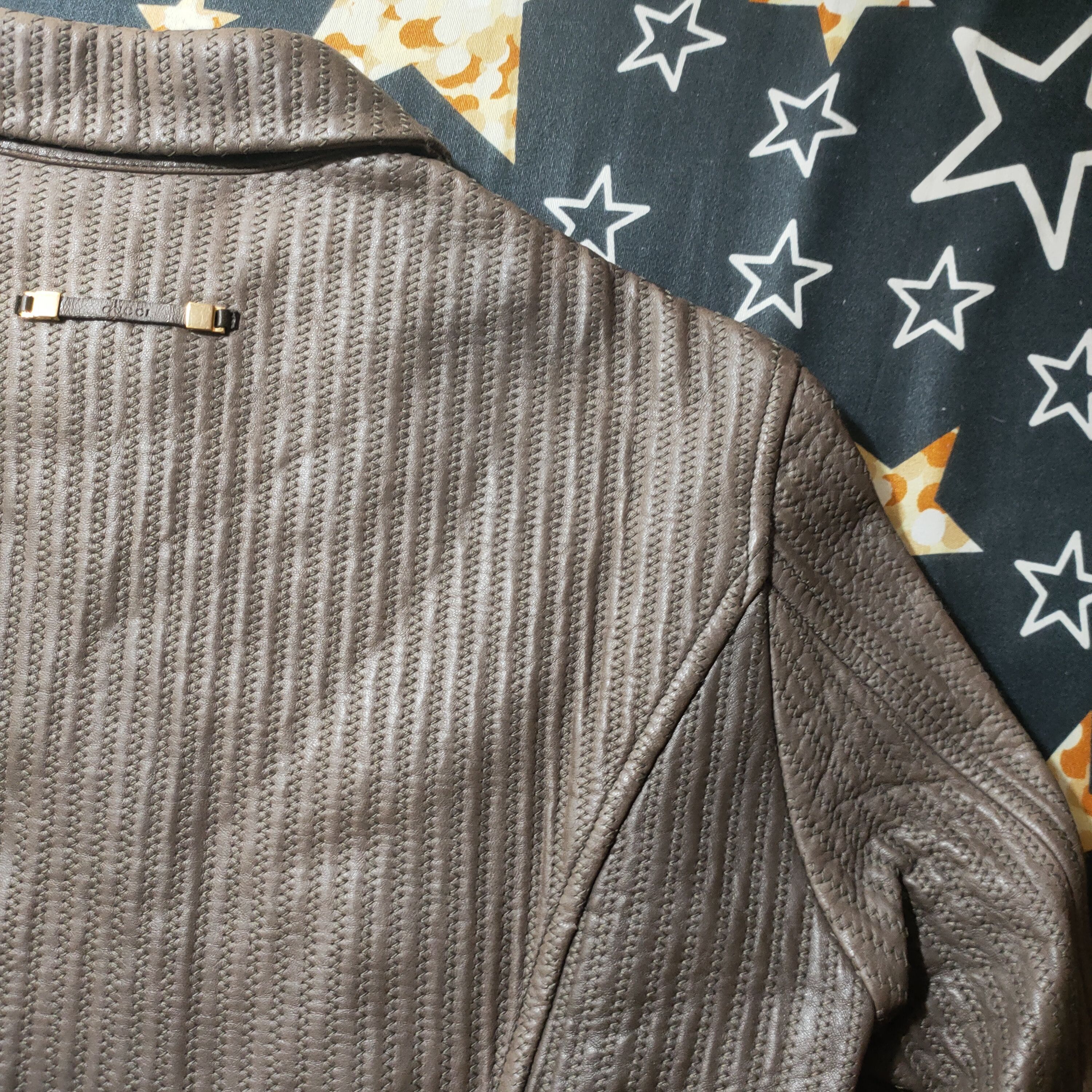 Gucci × Vintage Gucci Stitched Leather Jacket Size S / US 4 / IT 40 - 15 Thumbnail