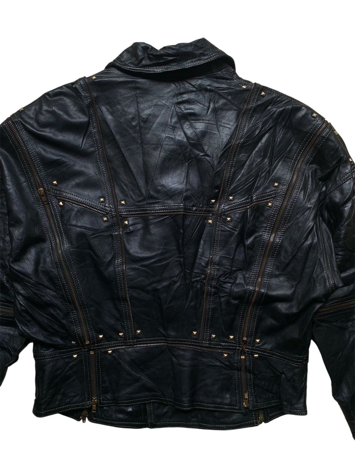 Yoshiyuki Konishi Vintage ficce multi zipper studded sheepskin leather jacket Size US L / EU 52-54 / 3 - 8 Thumbnail