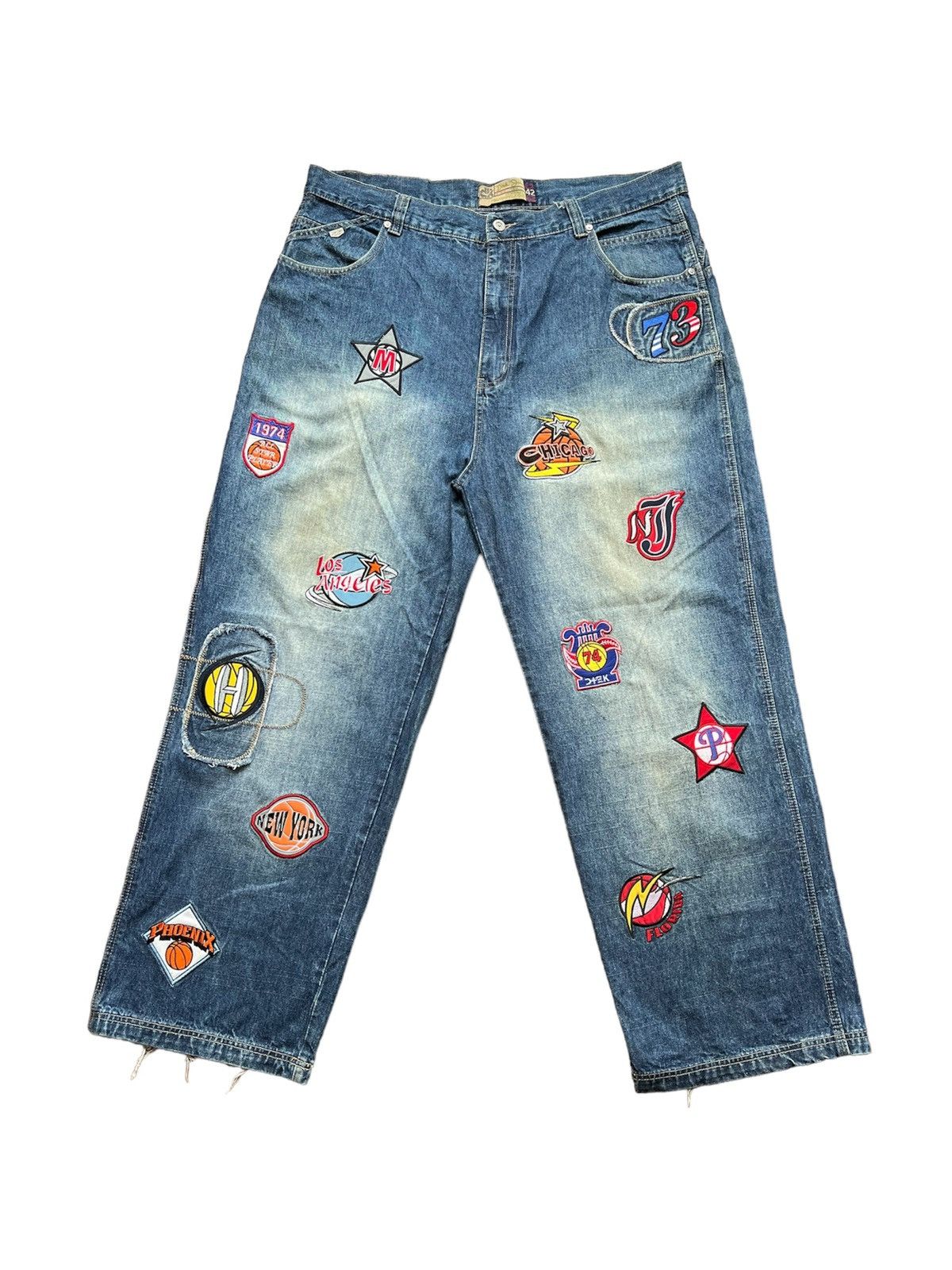 NBA 🔥Steals🔥 Vtg Y2K Dtek Jeans Hip Hop Baggy Style W42 x L32 Size US 42 / EU 58 - 1 Thumbnail
