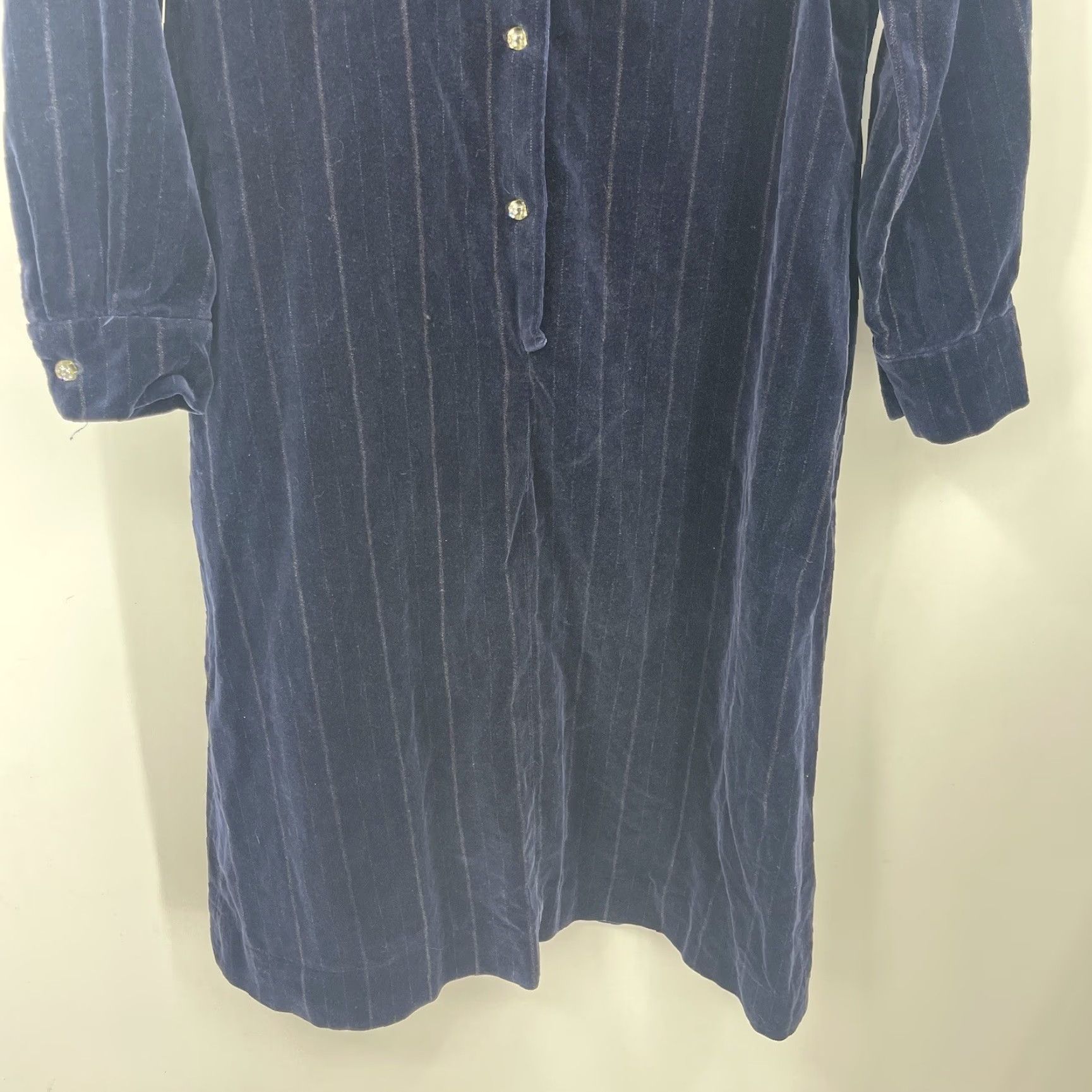 Velvet VINTAGE Kappi Dress Womens M Velvet Navy Blue Jeweled Lucite Buttons READ Dress Size M / US 6-8 / IT 42-44 - 4 Thumbnail