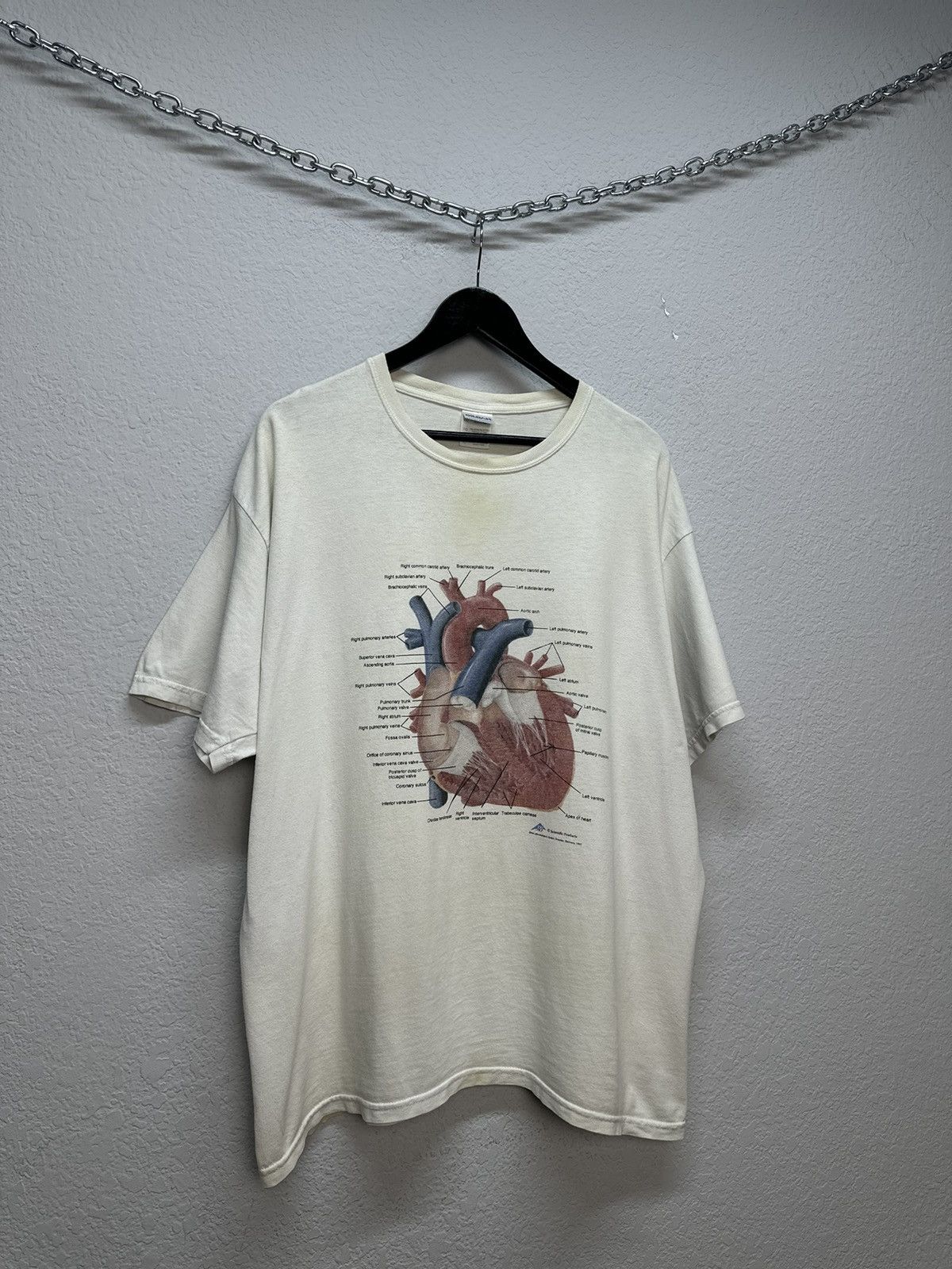 Gildan Vtg 1997 Anatomical Chart T-shirt Heart 80s Kurt Cobain Size US XL / EU 56 / 4 - 3 Thumbnail